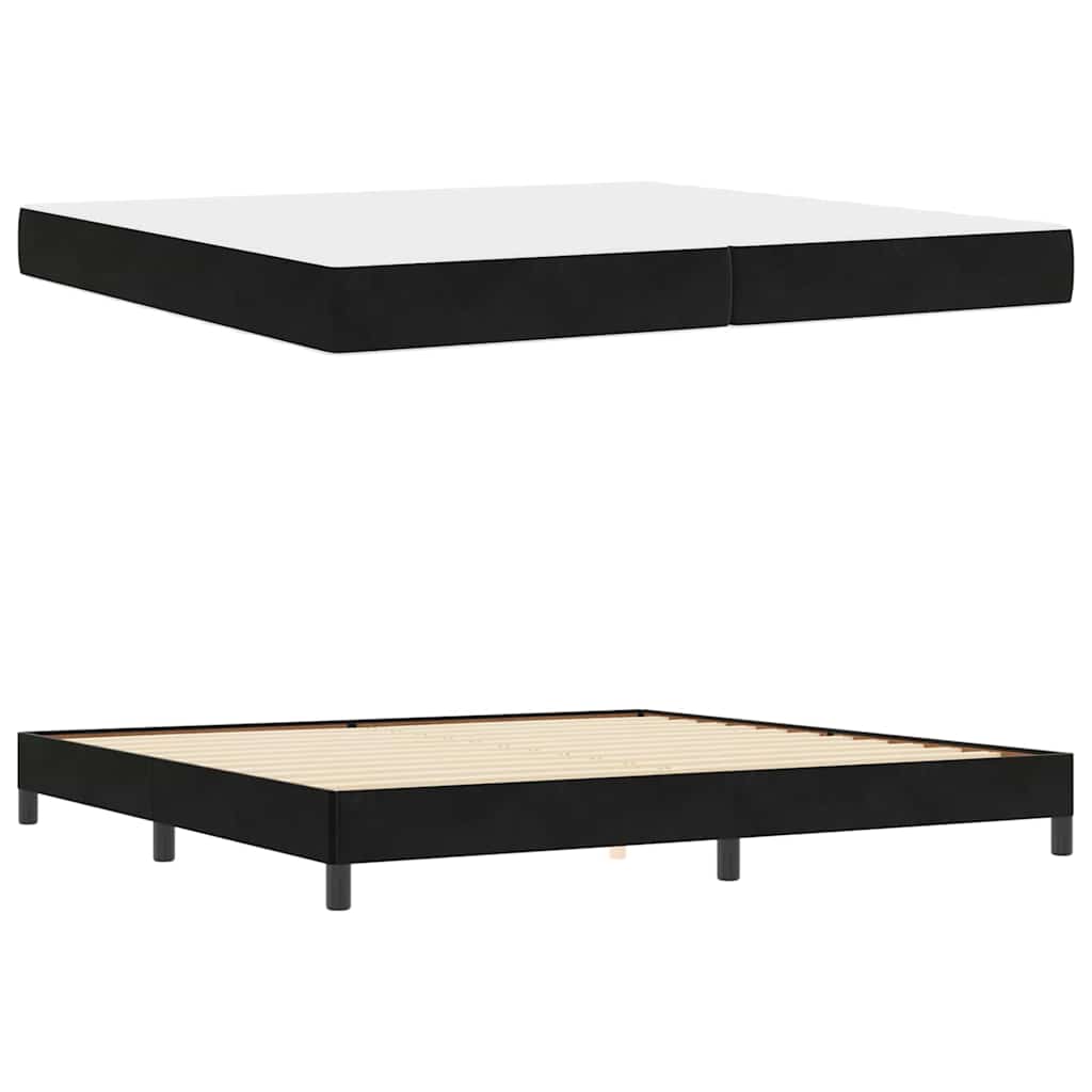 vidaXL Łóżko sprężynowe z materacem Czarny 200 x 220 cm tkanina