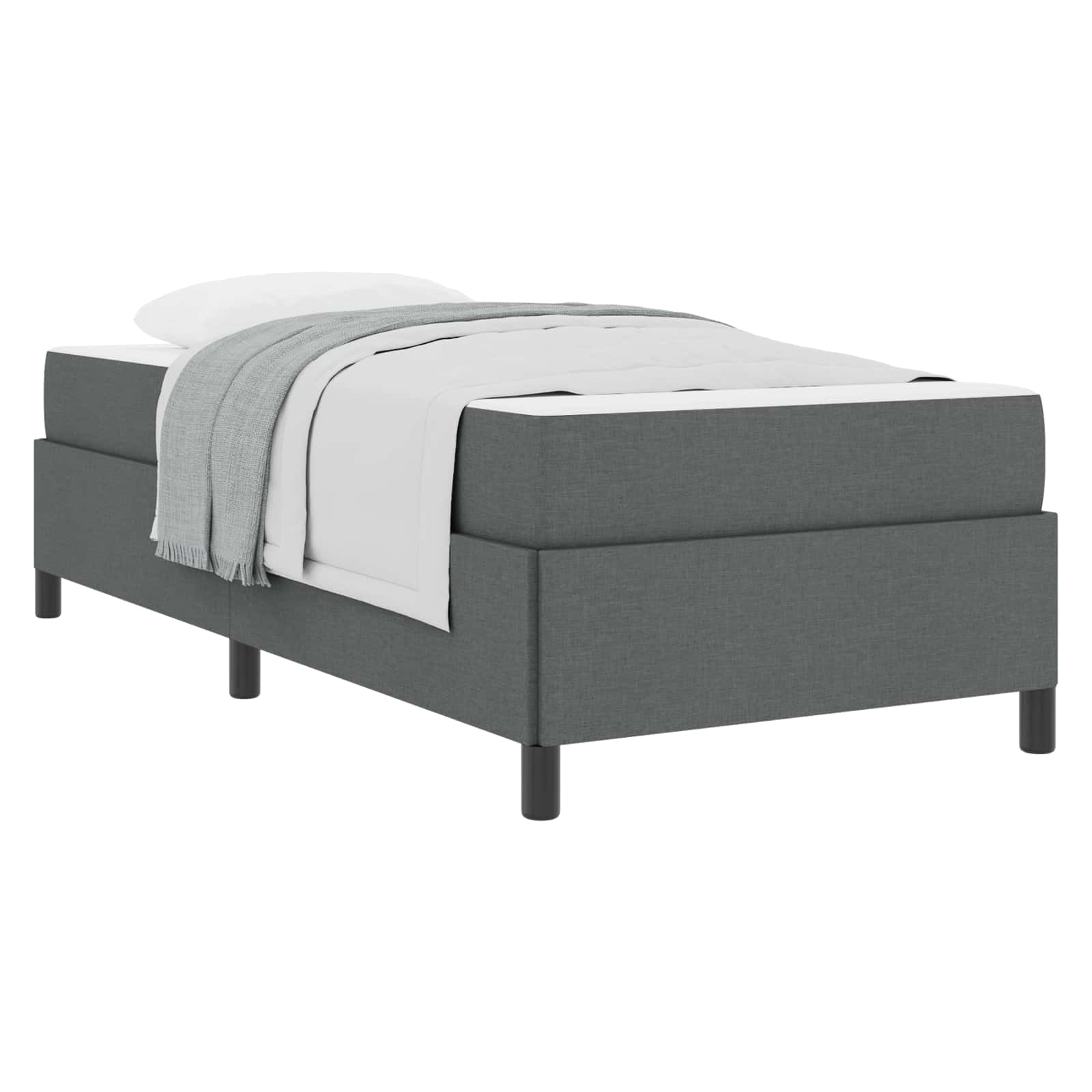 vidaXL Łóżko sprężynowe Ciemnoszary 80 x 200 cm tkanina