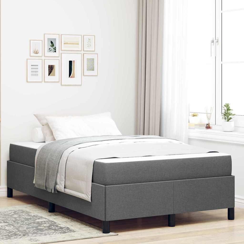 vidaXL Łóżko sprężynowe Ciemnoszary 120 x 190 cm tkanina