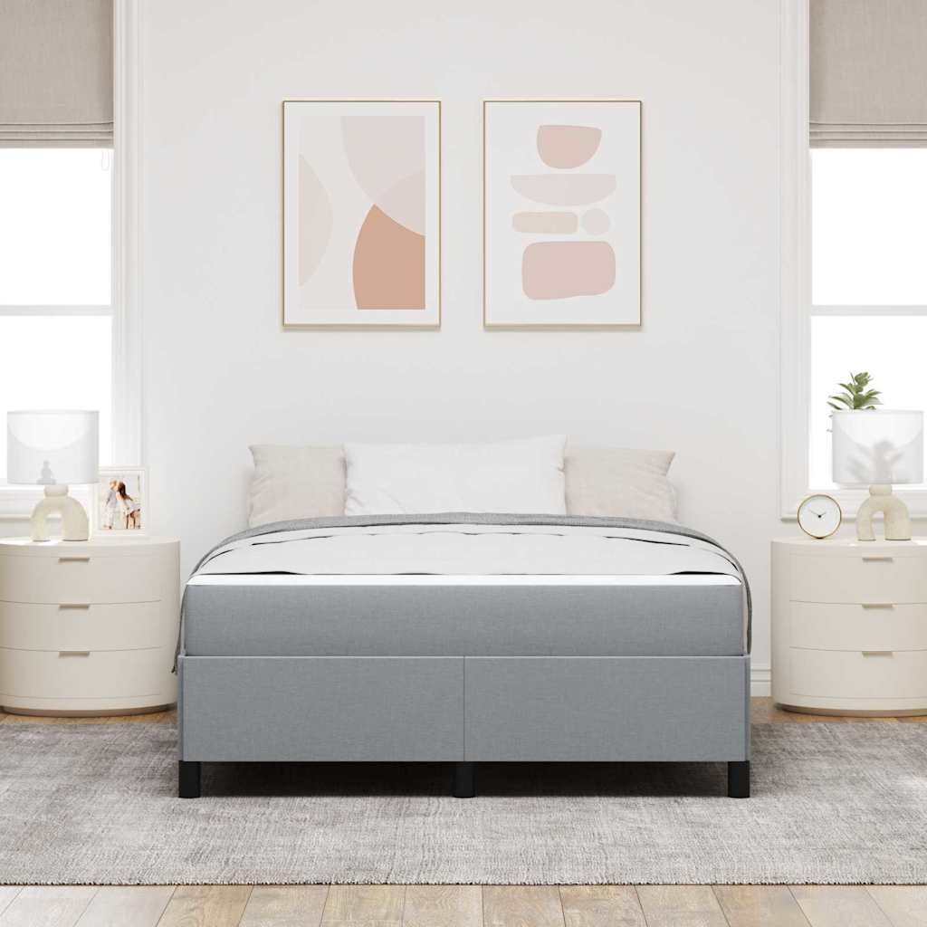 vidaXL Łóżko sprężynowe z materacem Jasnoszary 140 x 190 cm tkanina