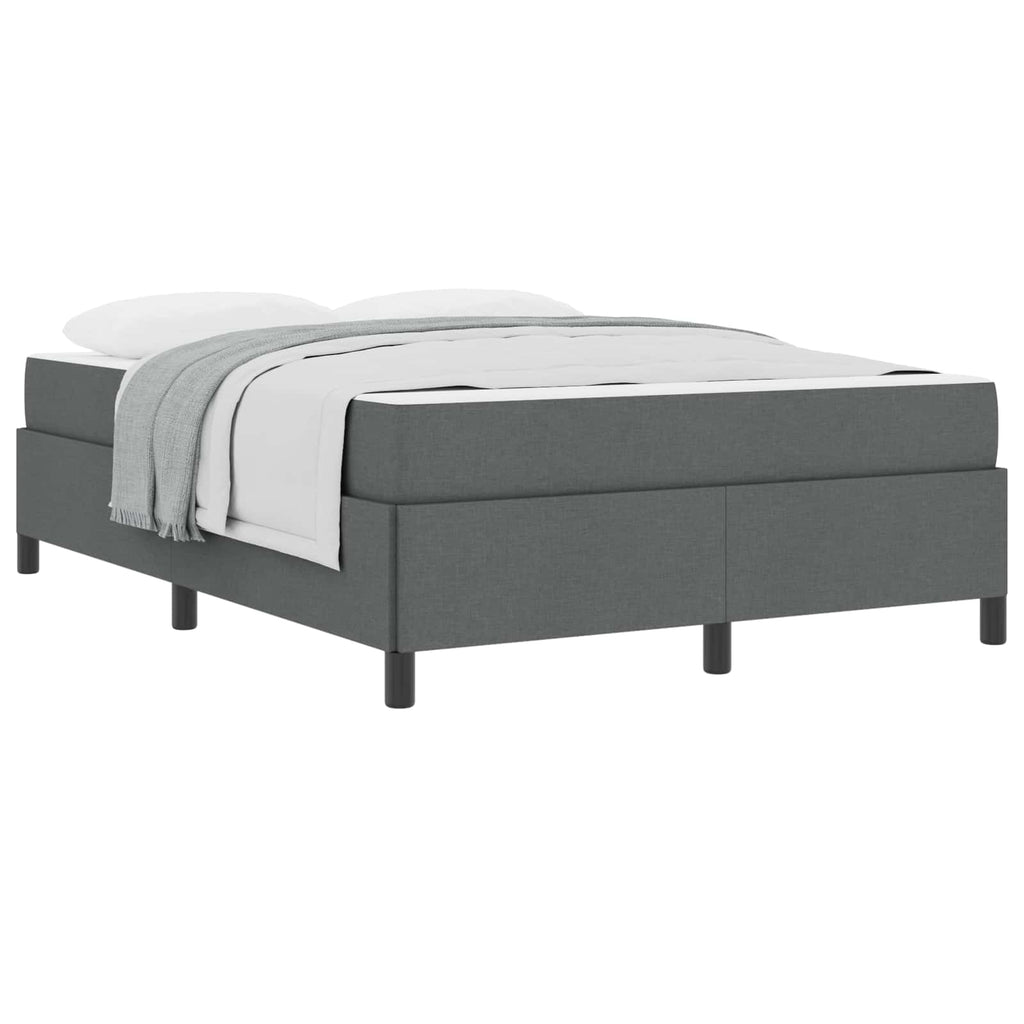 vidaXL Łóżko sprężynowe z materacem Ciemnoszary 140 x 190 cm tkanina