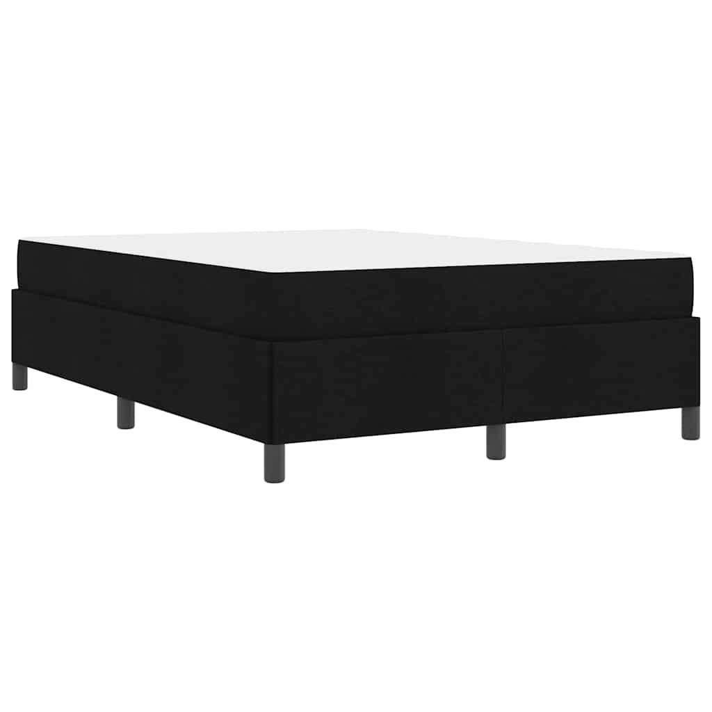 vidaXL Łóżko sprężynowe z materacem Czarny 140 x 190 cm tkanina