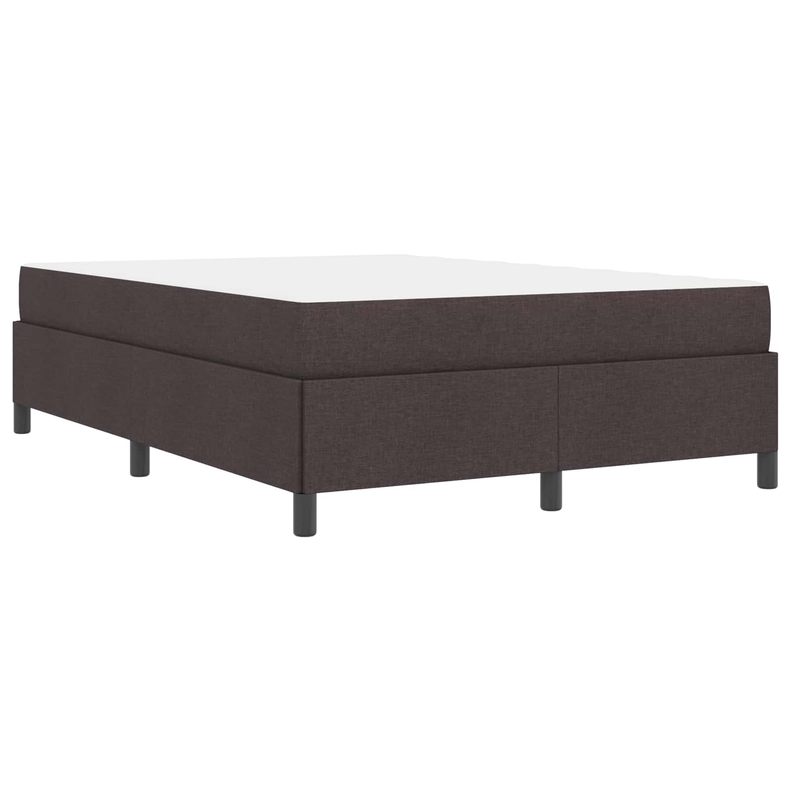 vidaXL Łóżko sprężynowe z materacem Ciemny brąz 140 x 190 cm tkanina