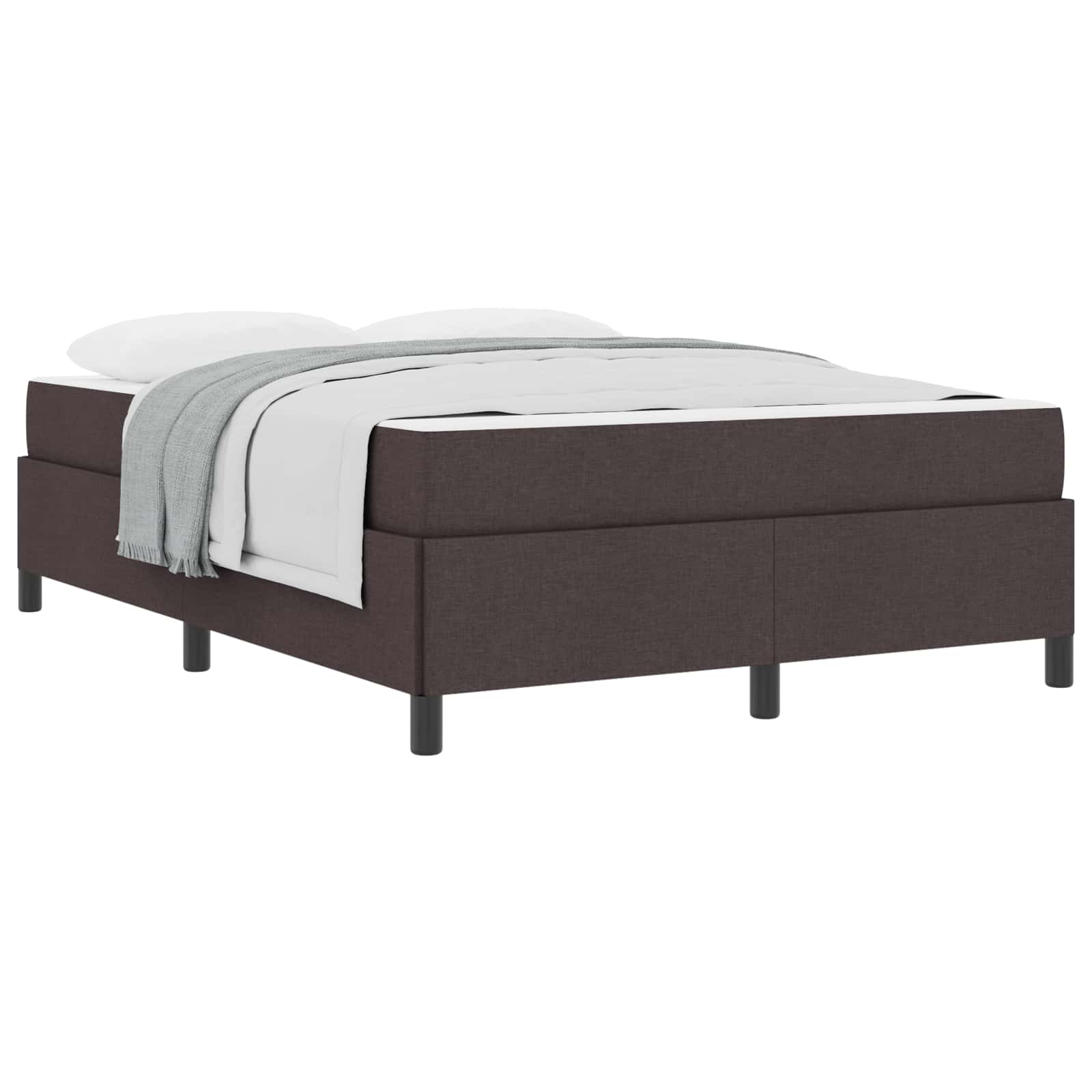 vidaXL Łóżko sprężynowe z materacem Ciemny brąz 140 x 190 cm tkanina