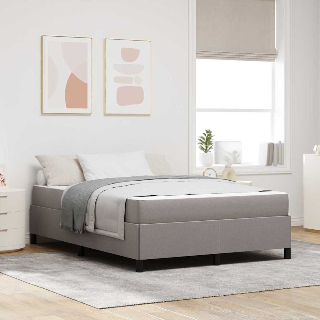 vidaXL Łóżko sprężynowe z materacem Ciemnoszary 140 x 190 cm tkanina