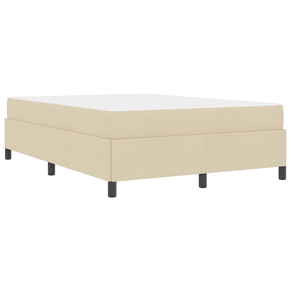 vidaXL Łóżko sprężynowe z materacem Kremowy 140 x 190 cm tkanina