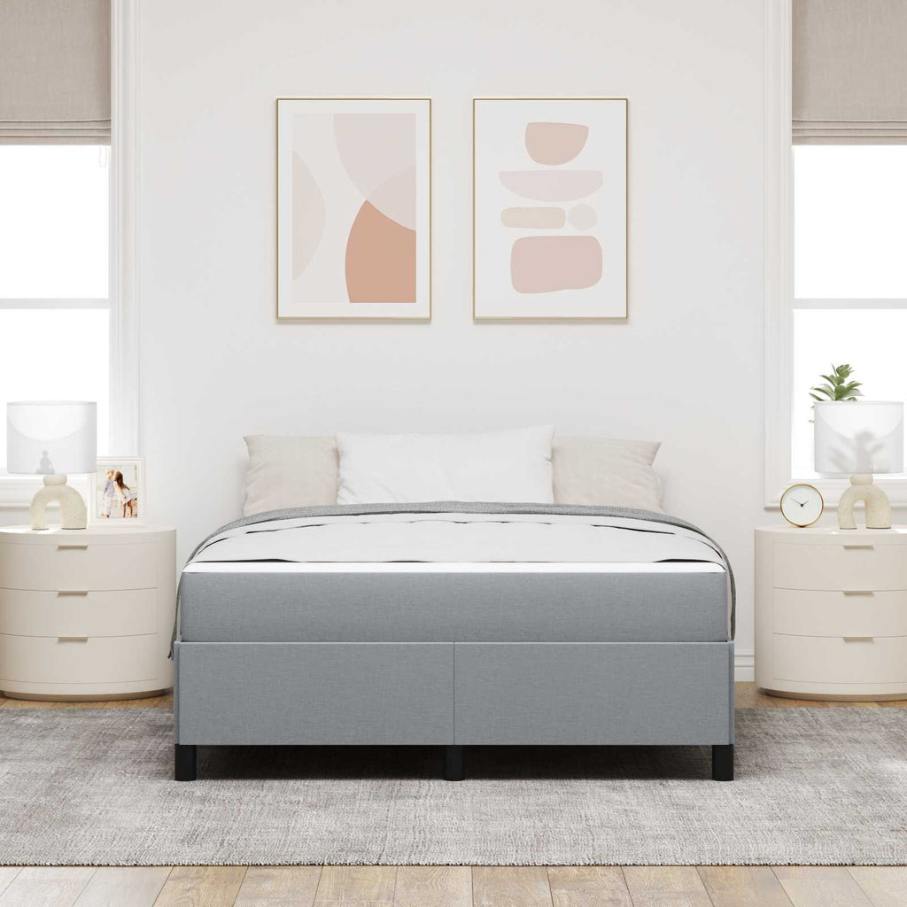 vidaXL Łóżko sprężynowe Jasnoszary 140 x 200 cm tkanina
