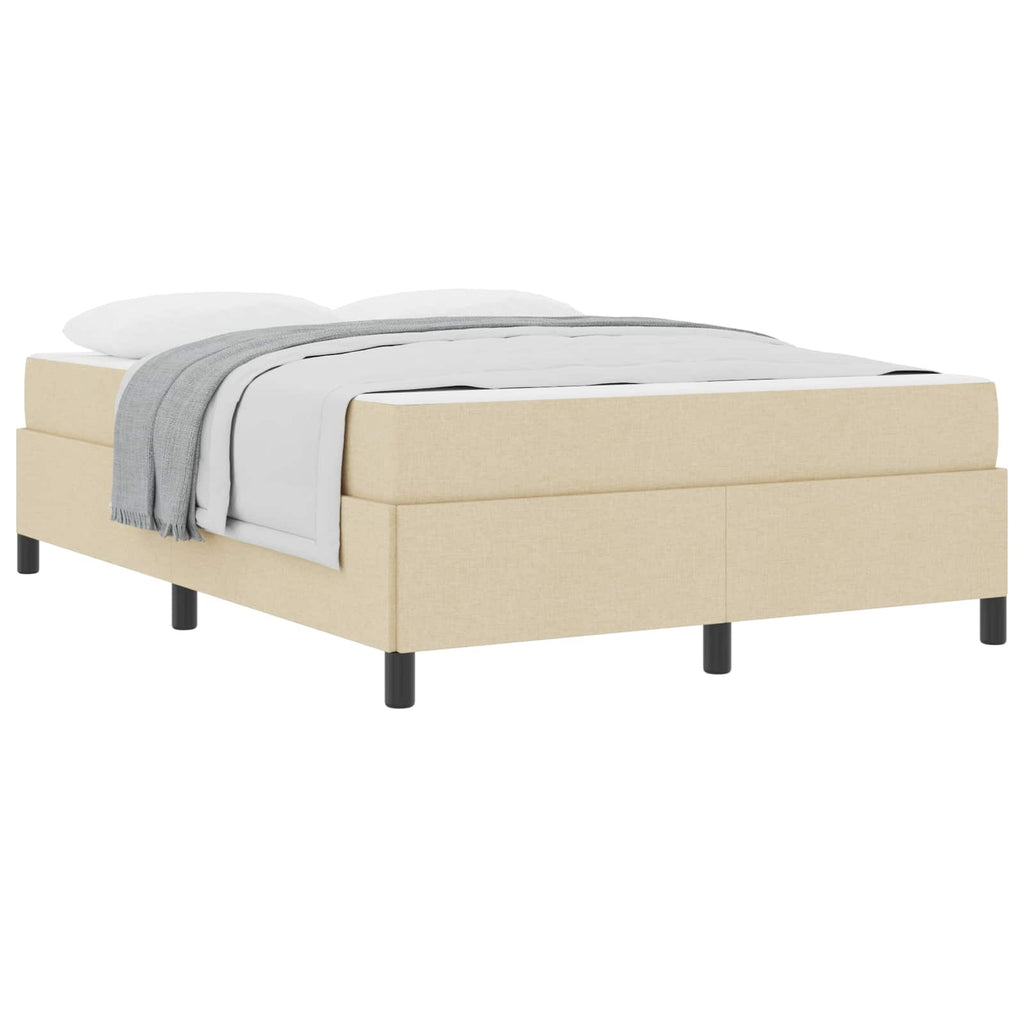 vidaXL Łóżko sprężynowe Kremowy 140 x 200 cm tkanina