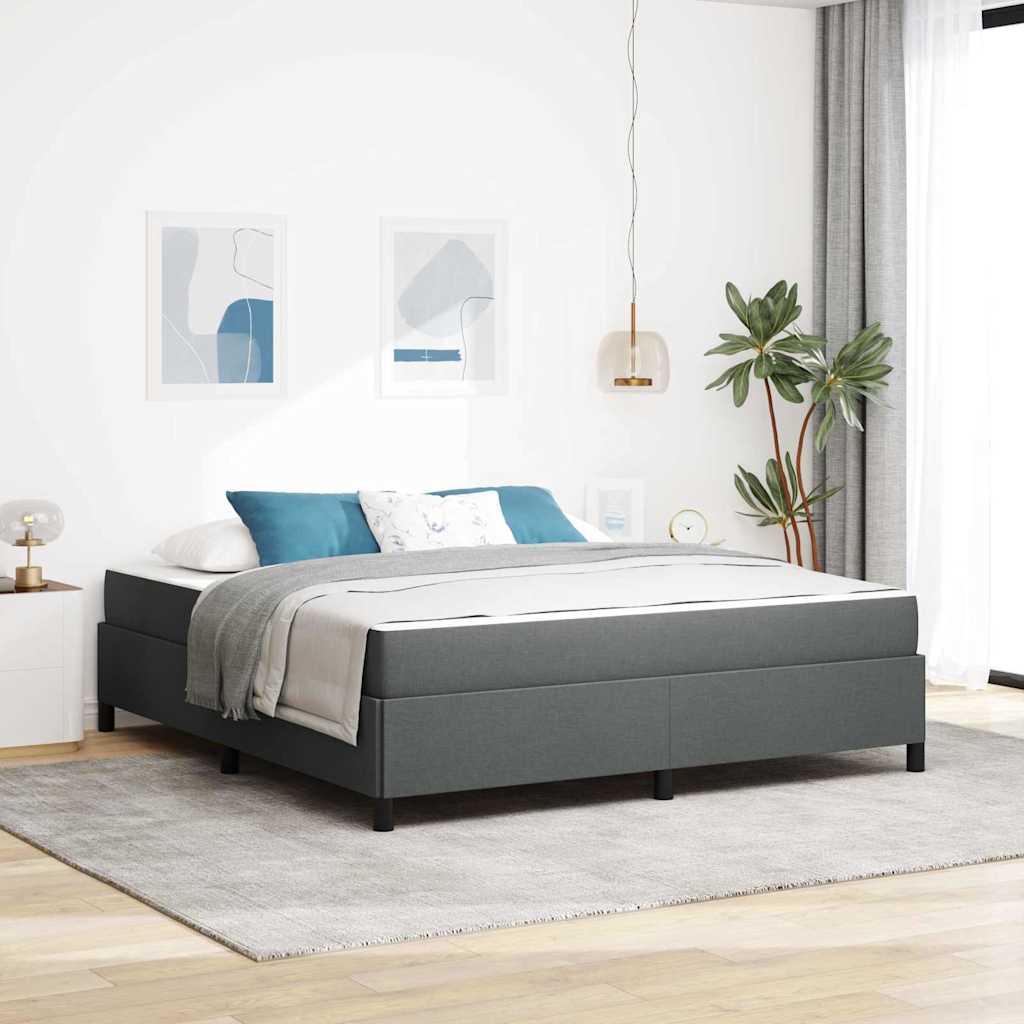 vidaXL Łóżko sprężynowe Ciemnoszary 180 x 200 cm tkanina
