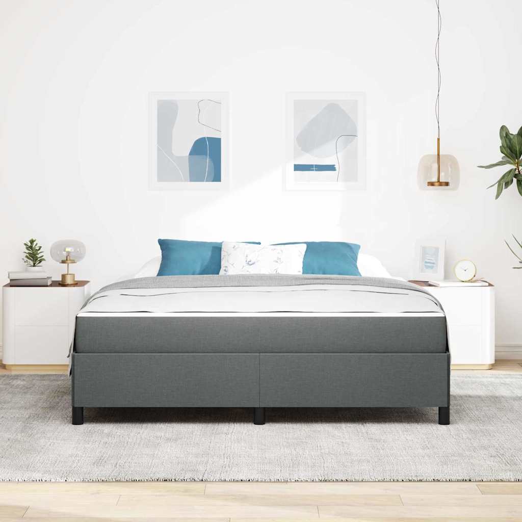 vidaXL Łóżko sprężynowe Ciemnoszary 180 x 200 cm tkanina
