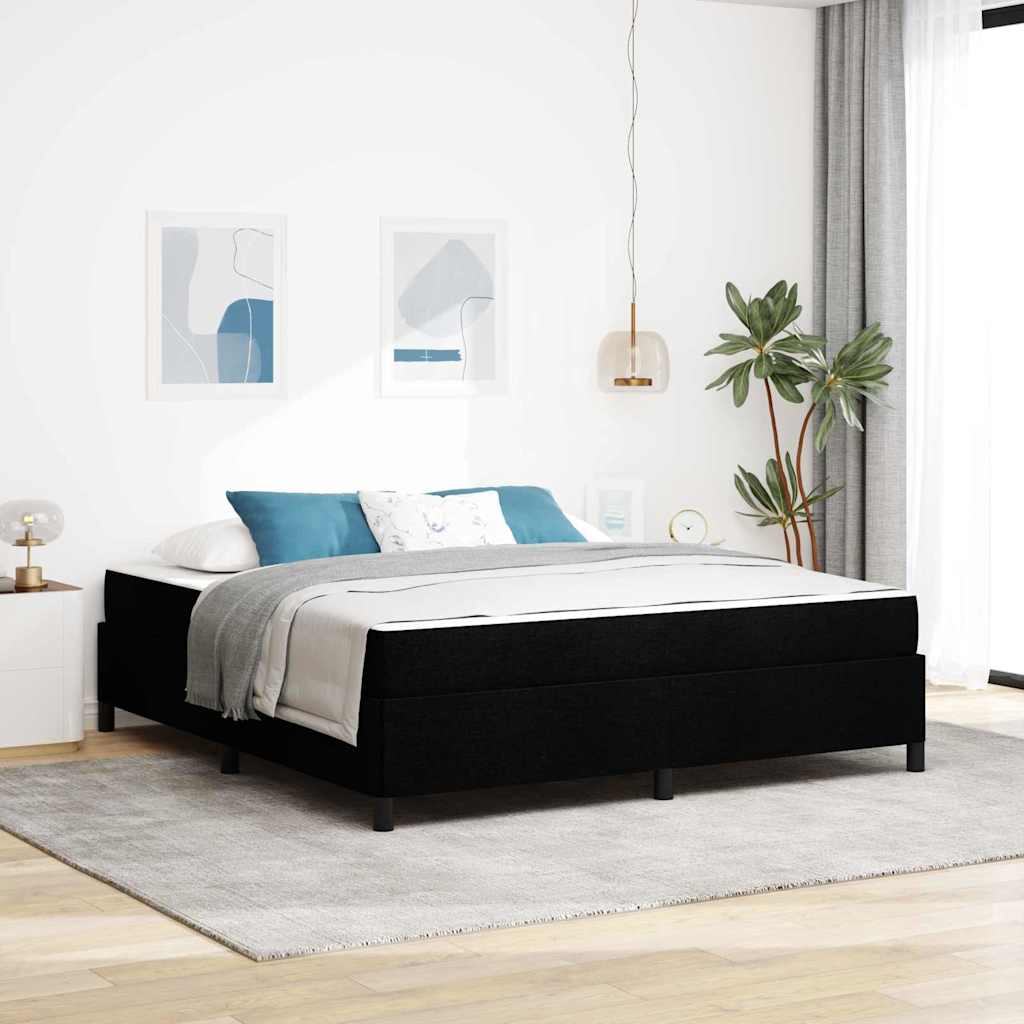 vidaXL Łóżko sprężynowe Czarny 180 x 200 cm tkanina