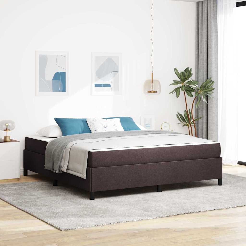 vidaXL Łóżko sprężynowe Ciemny brąz 180 x 200 cm tkanina