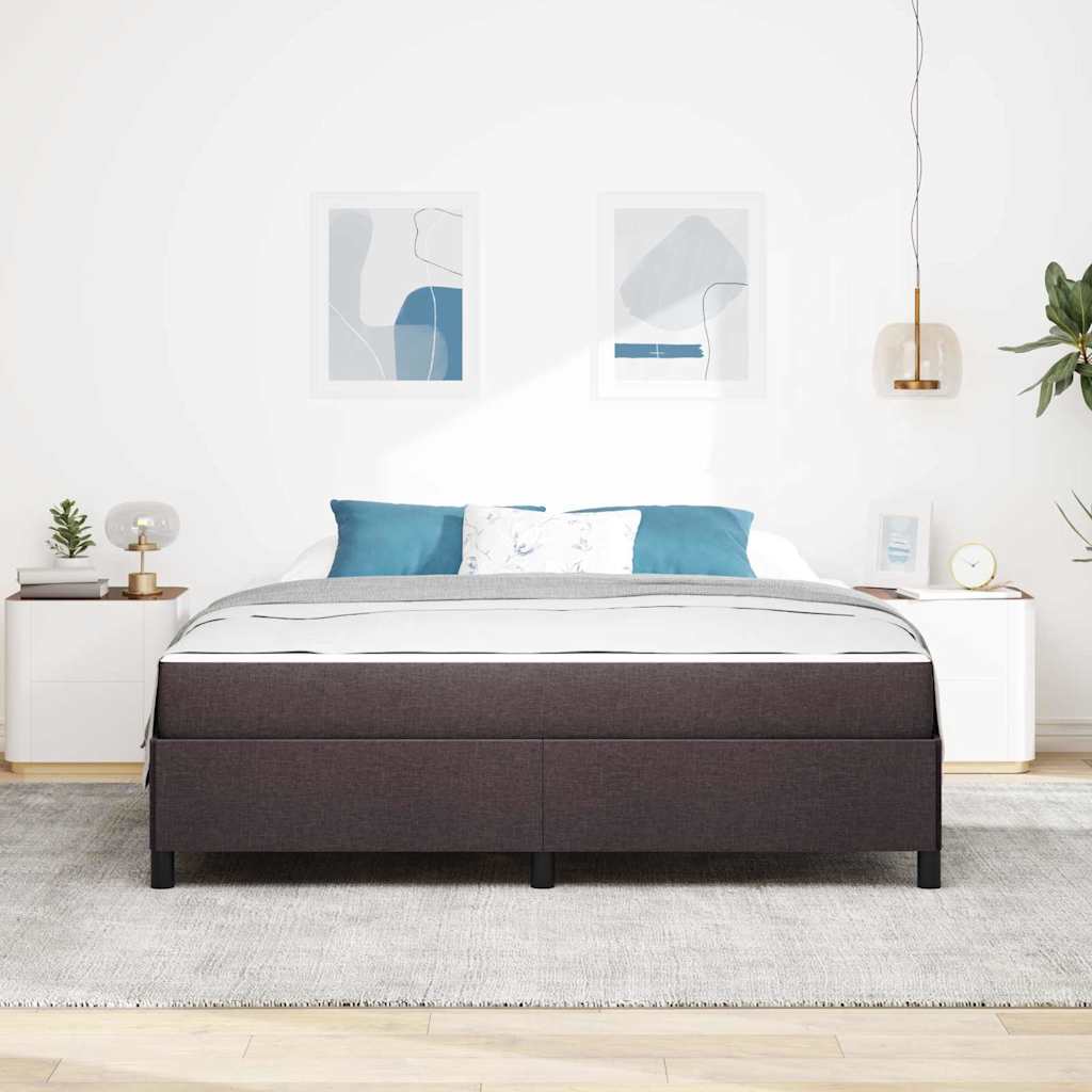 vidaXL Łóżko sprężynowe Ciemny brąz 180 x 200 cm tkanina