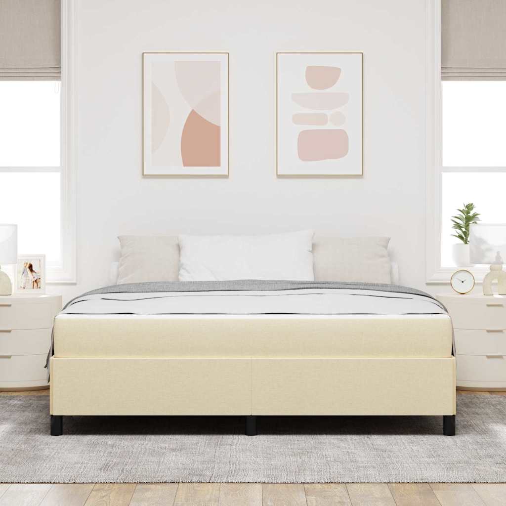 vidaXL Łóżko sprężynowe Kremowy 180 x 200 cm tkanina