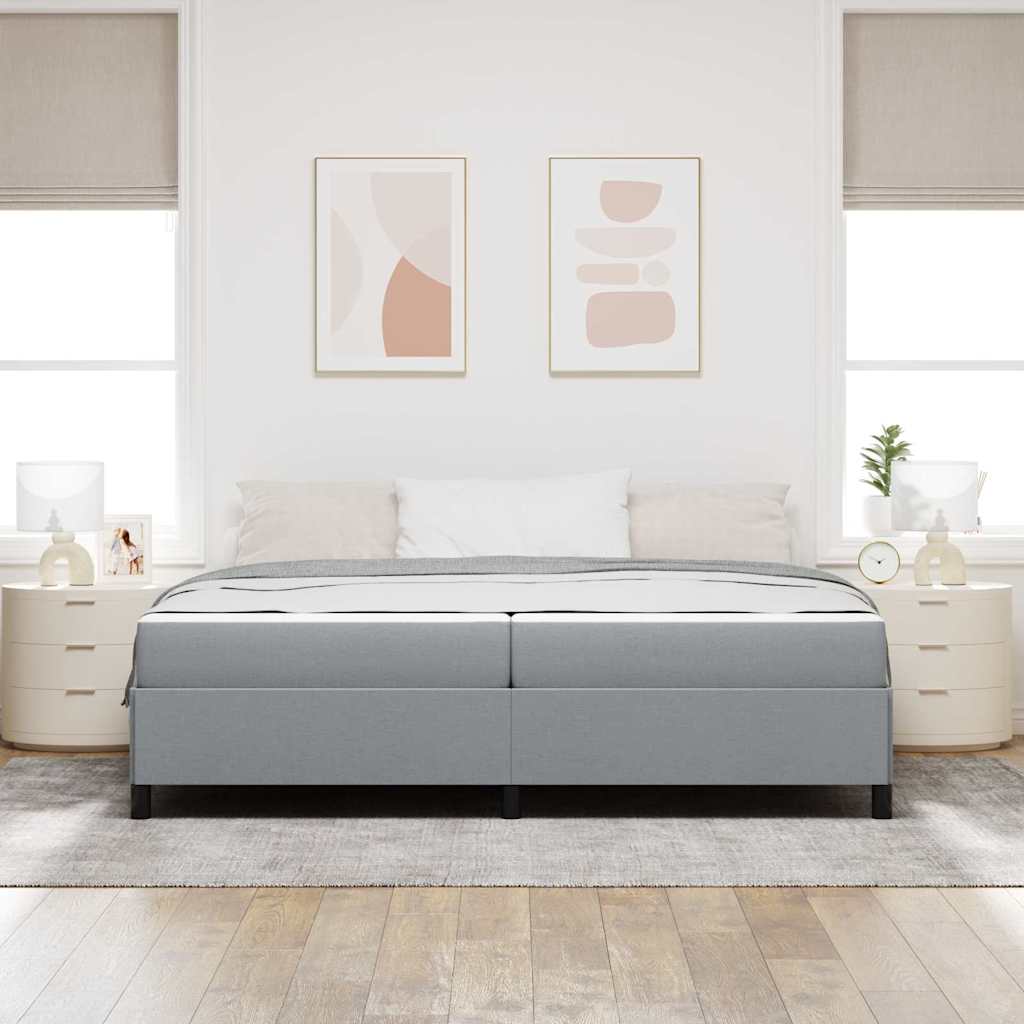 vidaXL Łóżko sprężynowe z materacem Jasnoszary 200 x 200 cm tkanina