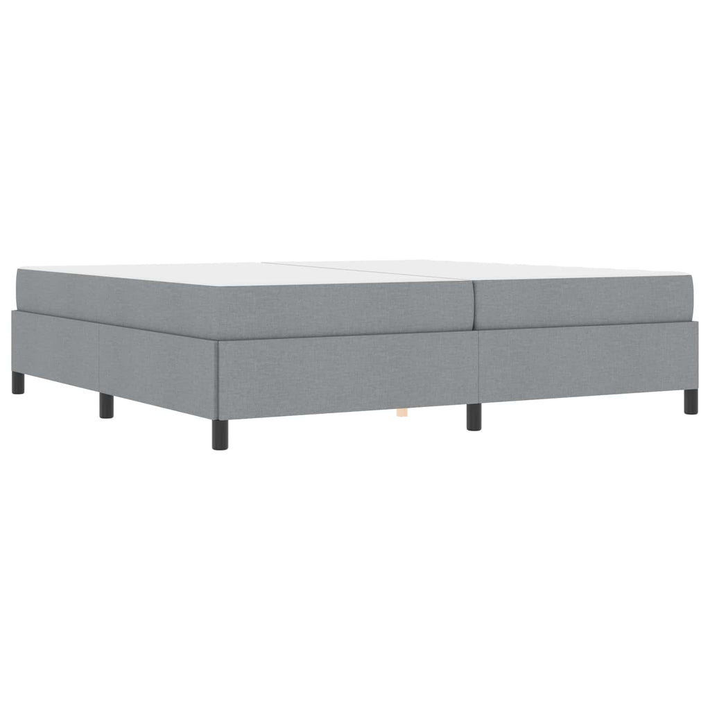 vidaXL Łóżko sprężynowe z materacem Jasnoszary 200 x 200 cm tkanina