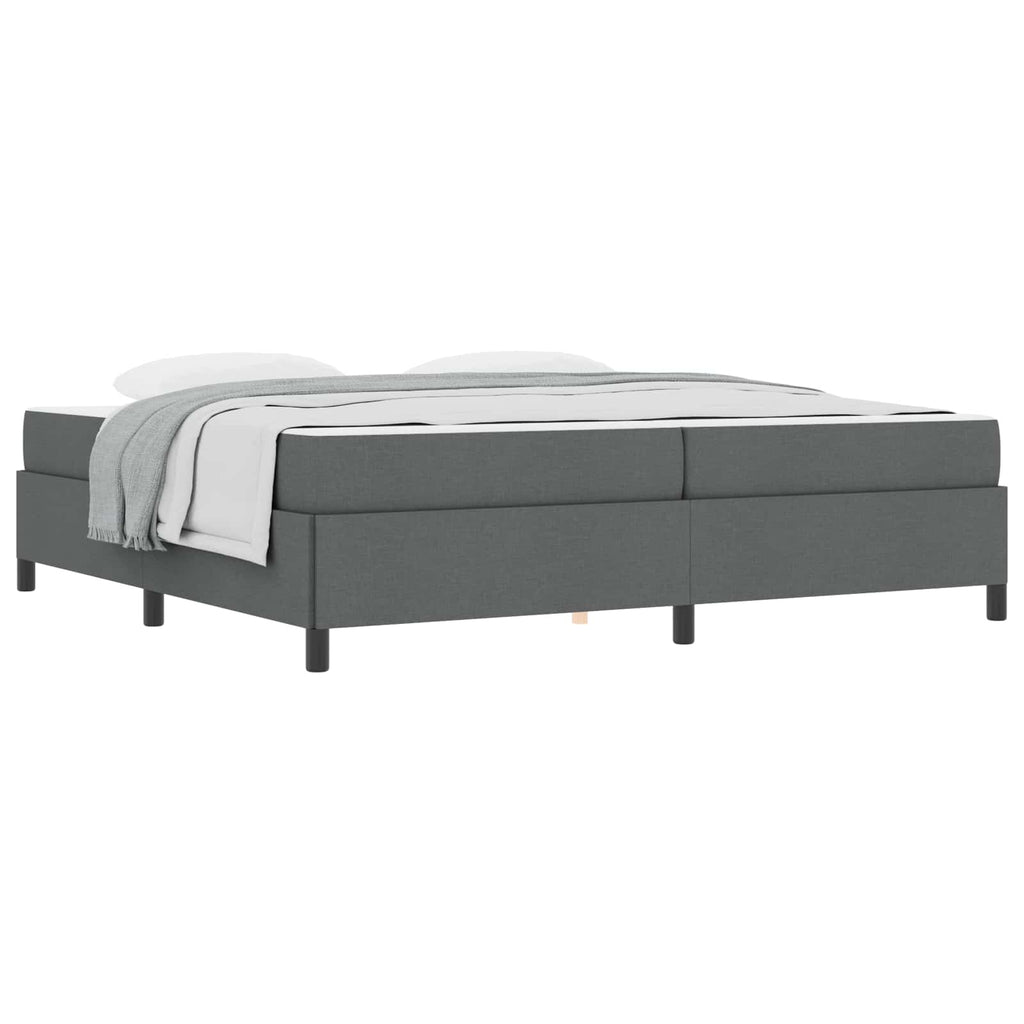 vidaXL Łóżko sprężynowe z materacem Ciemnoszary 200 x 200 cm tkanina