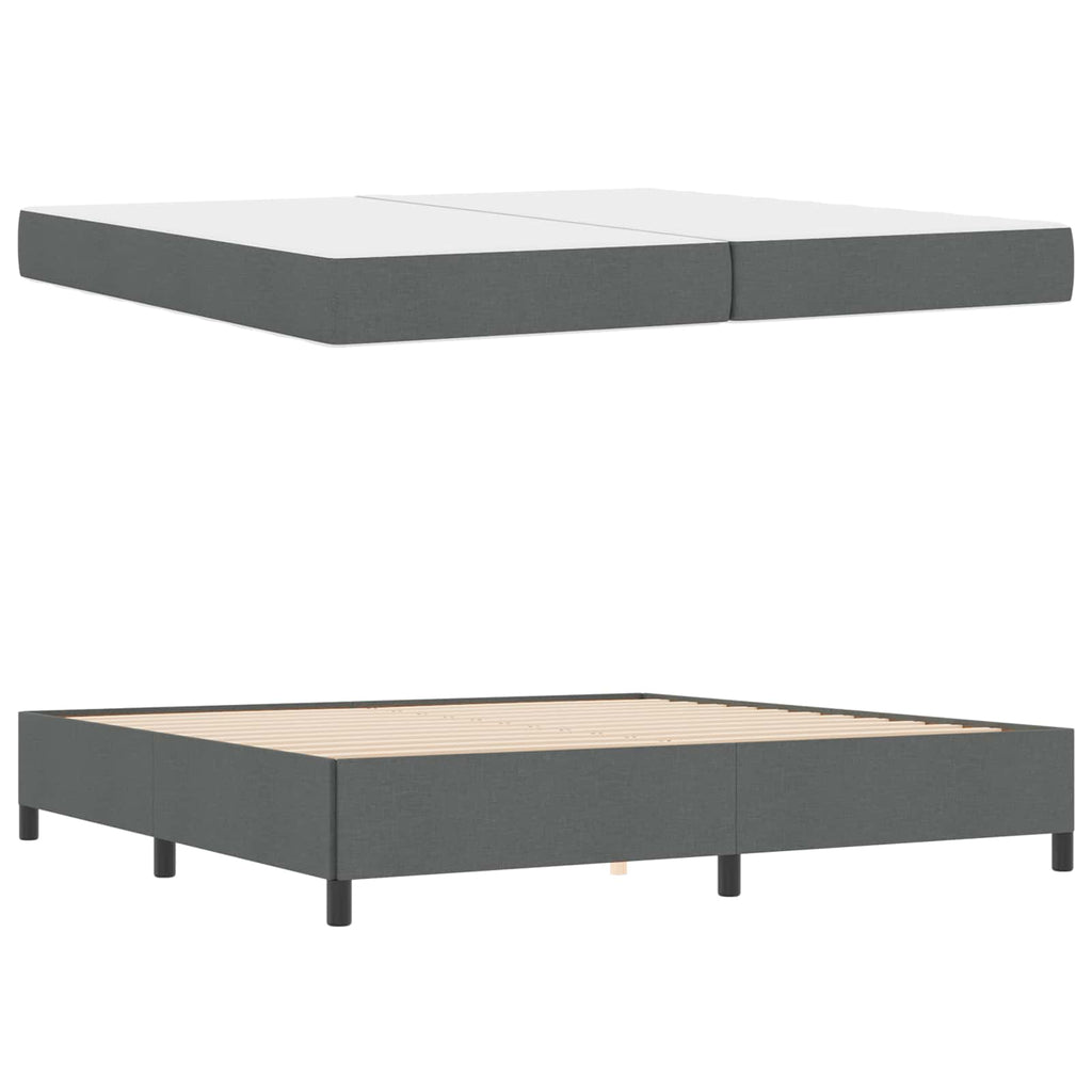 vidaXL Łóżko sprężynowe z materacem Ciemnoszary 200 x 200 cm tkanina