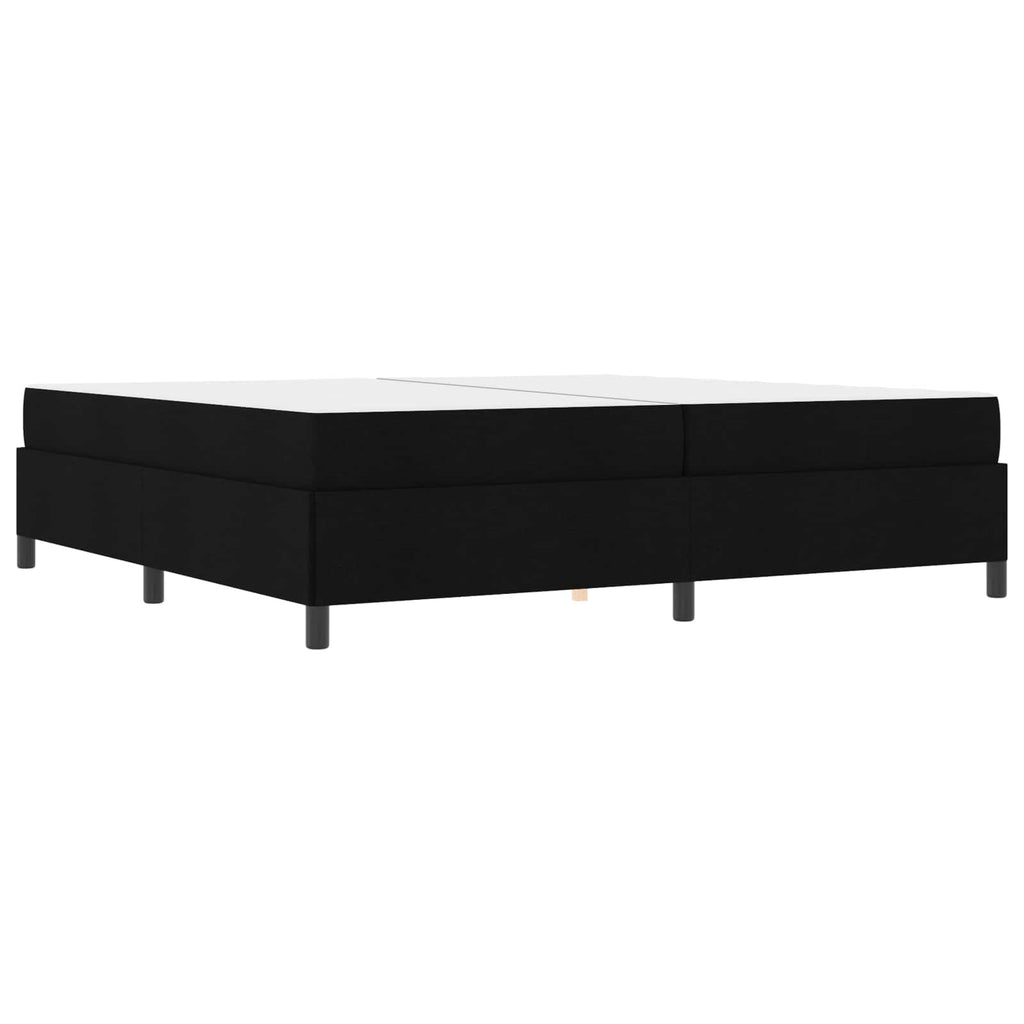 vidaXL Łóżko sprężynowe z materacem Czarny 200 x 200 cm tkanina