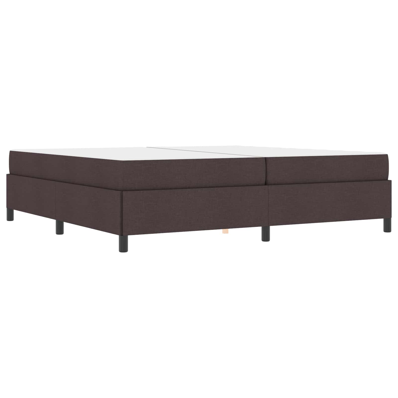 vidaXL Łóżko sprężynowe z materacem Ciemny brąz 200 x 200 cm tkanina