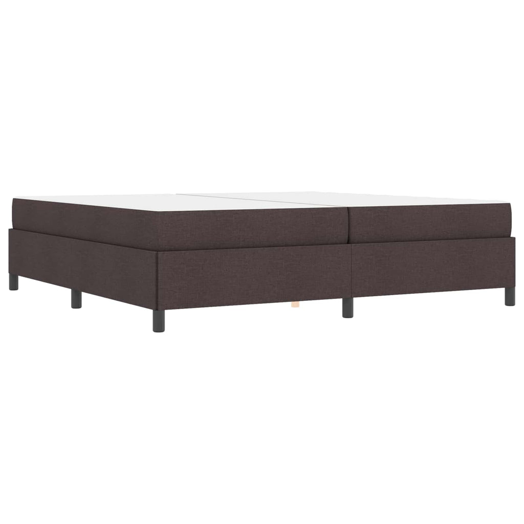 vidaXL Łóżko sprężynowe z materacem Ciemny brąz 200 x 200 cm tkanina