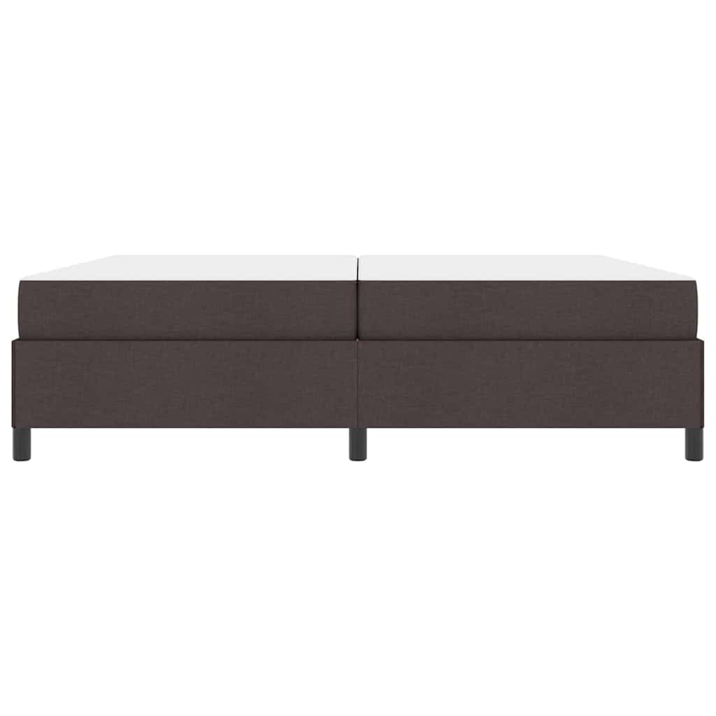 vidaXL Łóżko sprężynowe z materacem Ciemny brąz 200 x 200 cm tkanina
