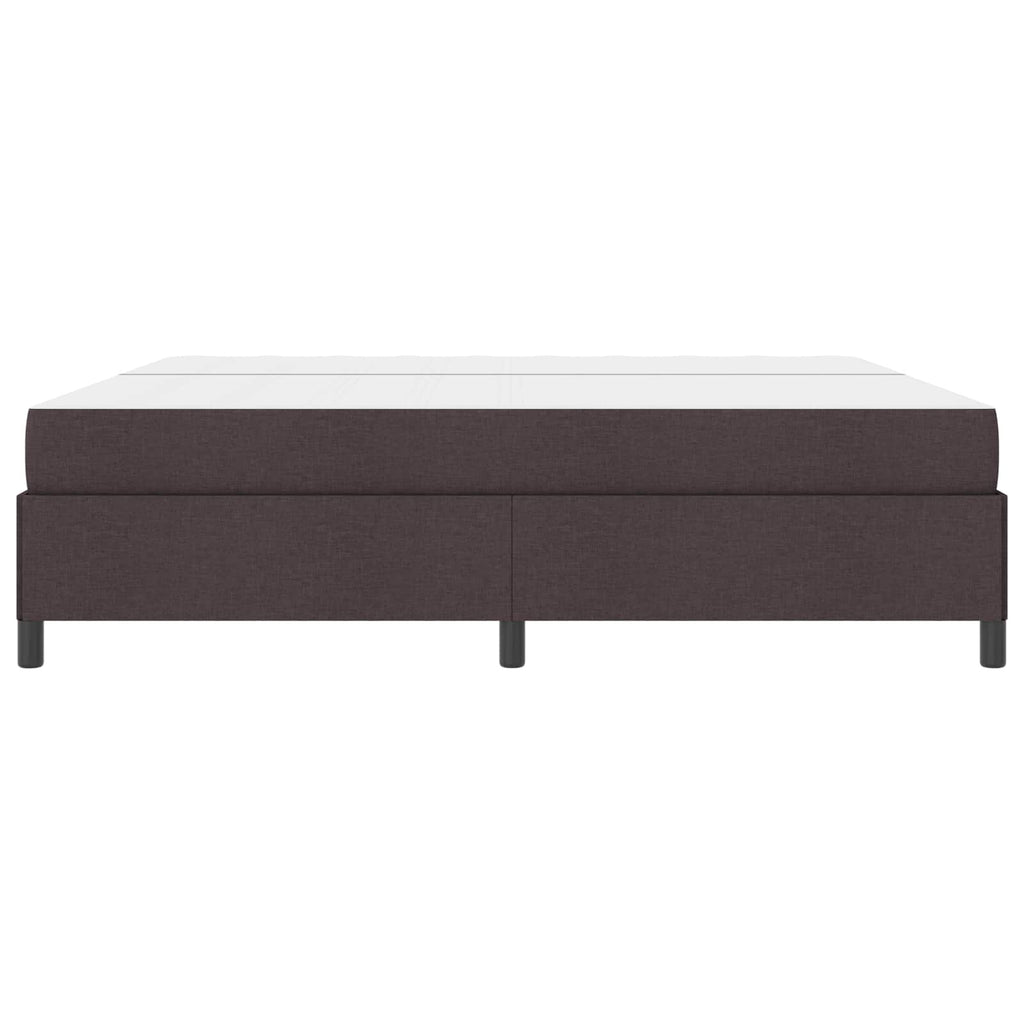 vidaXL Łóżko sprężynowe z materacem Ciemny brąz 200 x 200 cm tkanina