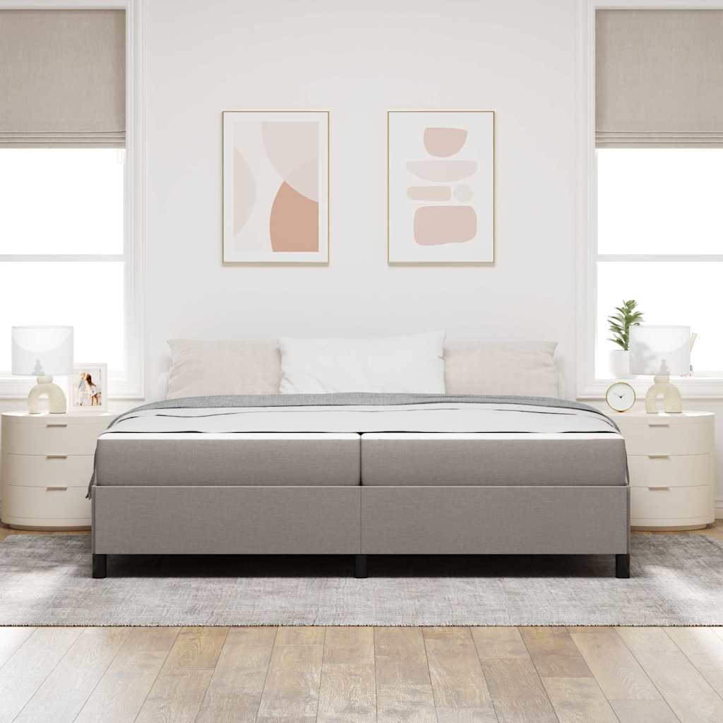 vidaXL Łóżko sprężynowe z materacem Ciemnoszary 200 x 200 cm tkanina