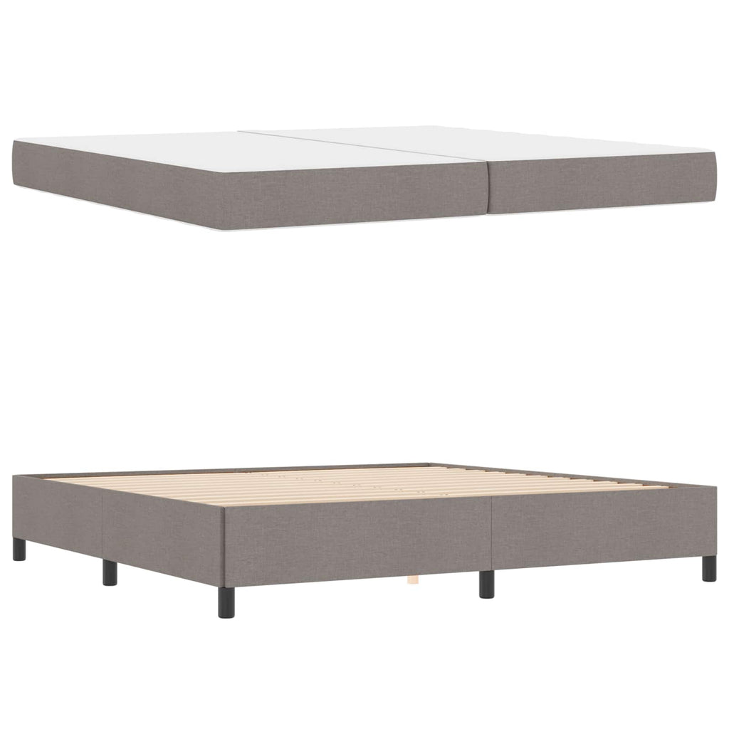 vidaXL Łóżko sprężynowe z materacem Ciemnoszary 200 x 200 cm tkanina