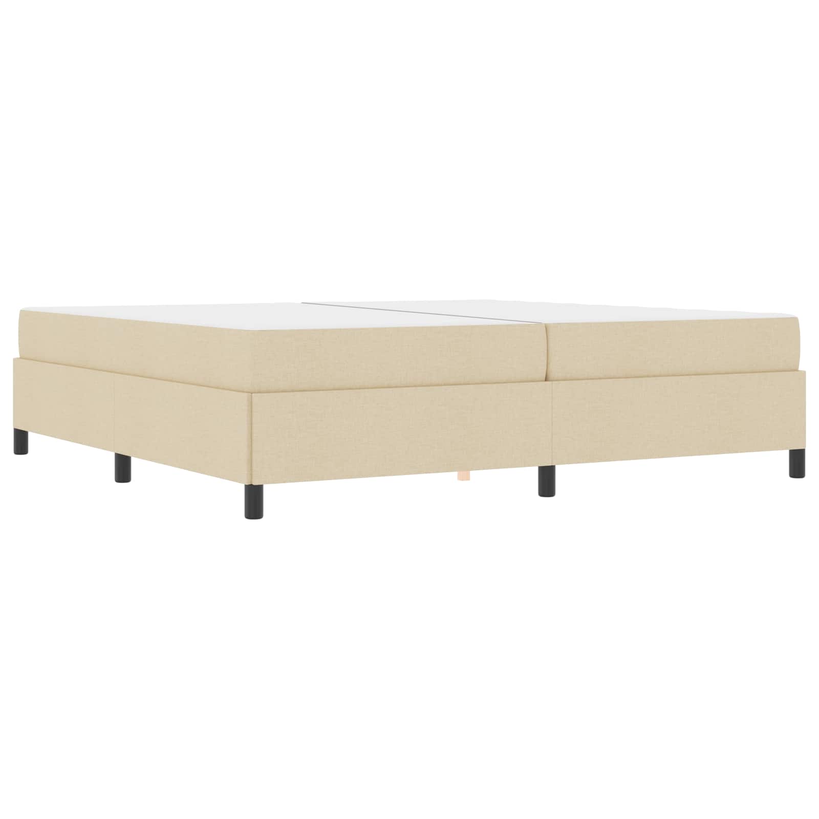 vidaXL Łóżko sprężynowe z materacem Kremowy 200 x 200 cm tkanina