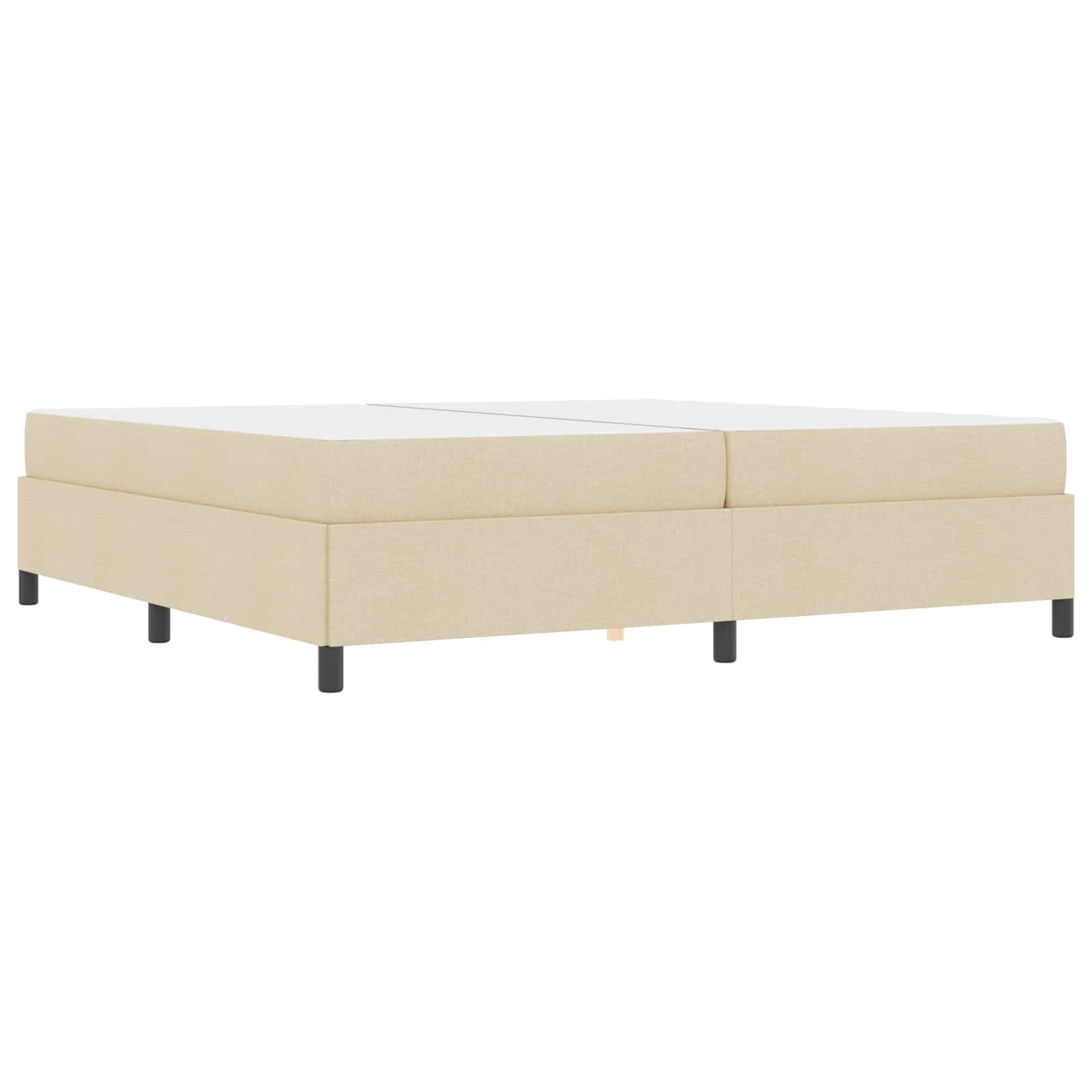 vidaXL Łóżko sprężynowe z materacem Kremowy 200 x 200 cm tkanina