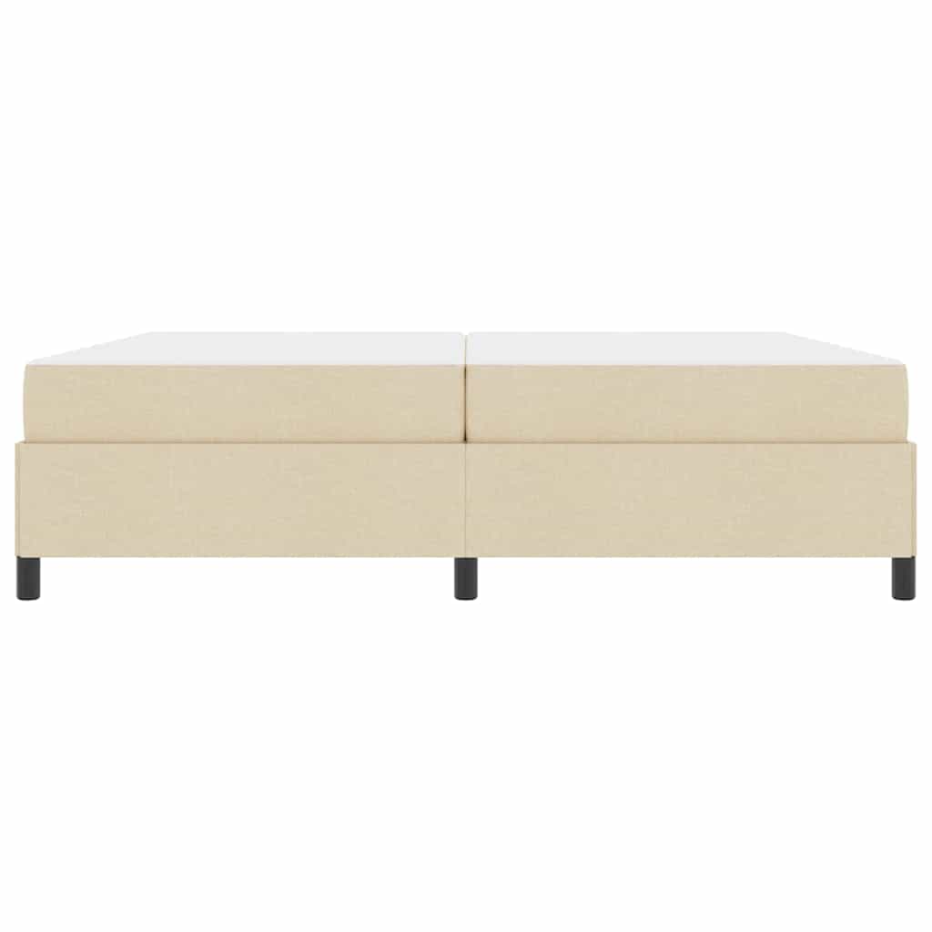 vidaXL Łóżko sprężynowe z materacem Kremowy 200 x 200 cm tkanina