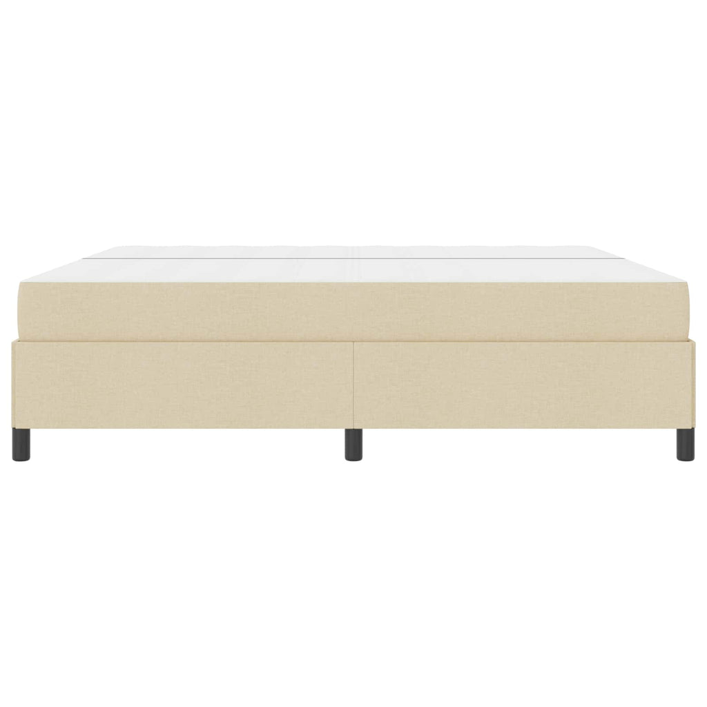 vidaXL Łóżko sprężynowe z materacem Kremowy 200 x 200 cm tkanina