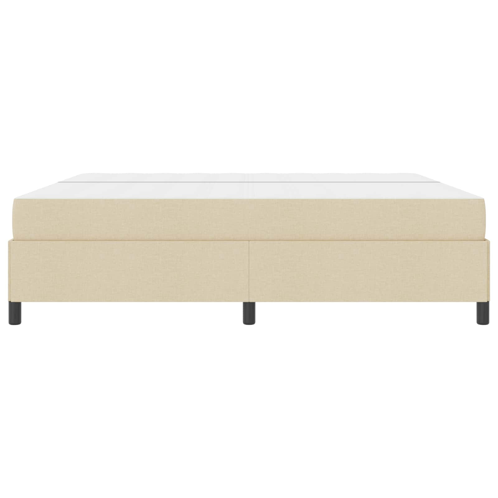 vidaXL Łóżko sprężynowe z materacem Kremowy 200 x 200 cm tkanina