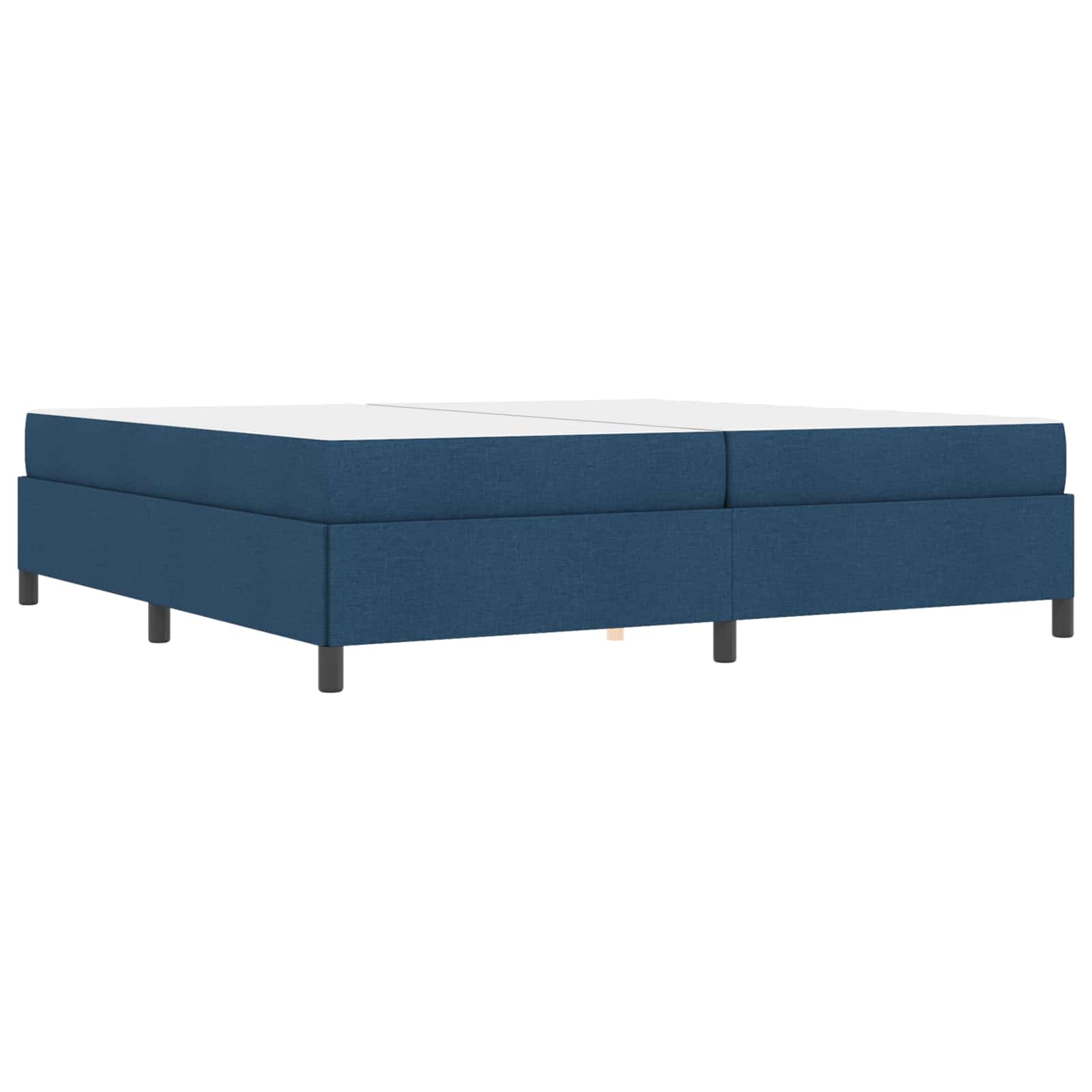 vidaXL Łóżko sprężynowe z materacem Niebieski 200 x 200 cm tkanina