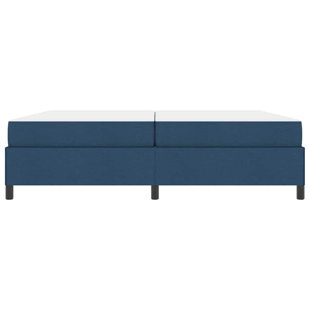 vidaXL Łóżko sprężynowe z materacem Niebieski 200 x 200 cm tkanina