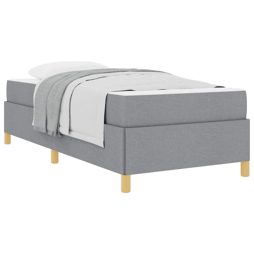 vidaXL Ramka łóżka z materacem Jasnoszary 80 x 200 cm tkanina