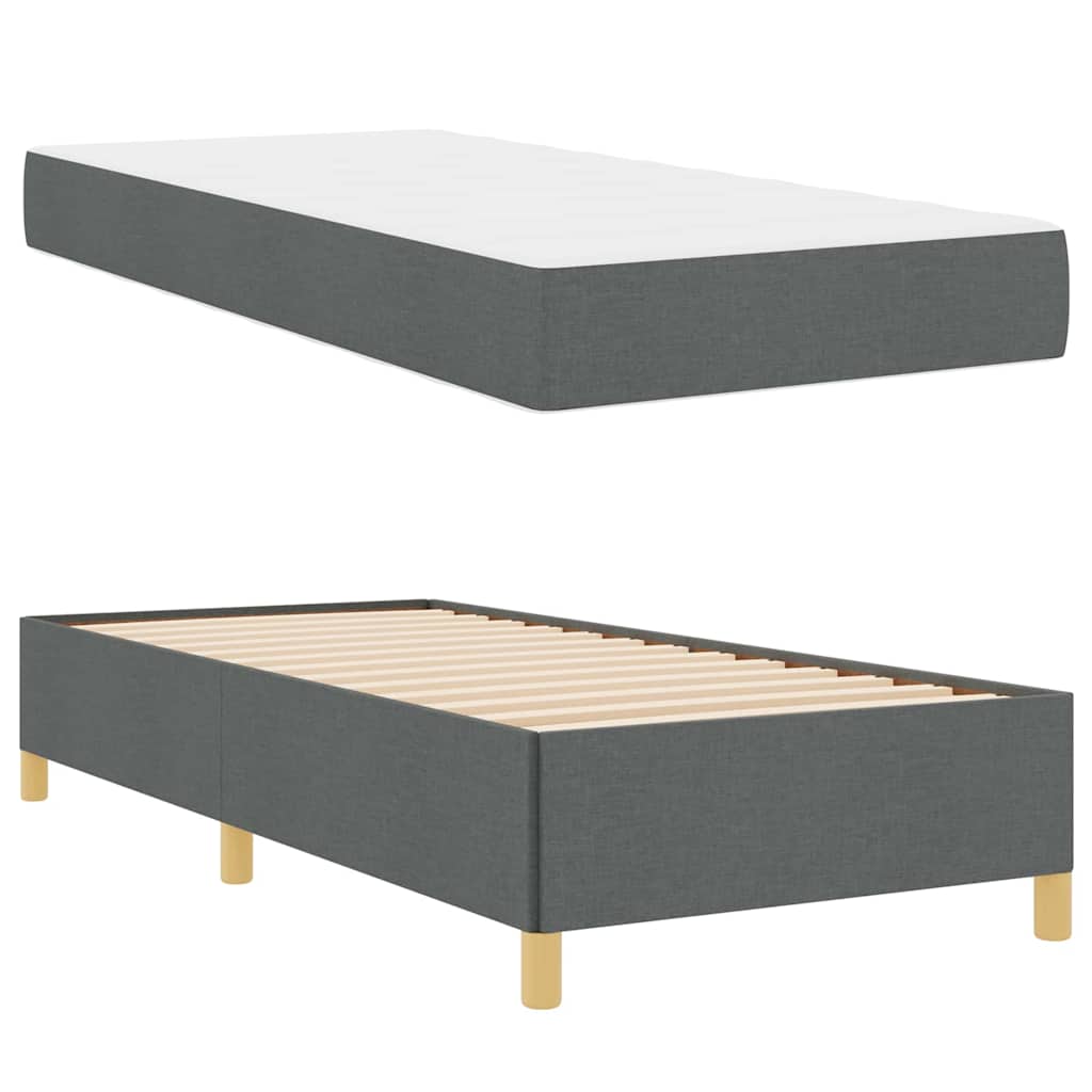vidaXL Ramka łóżka z materacem Ciemnoszary 80 x 200 cm tkanina