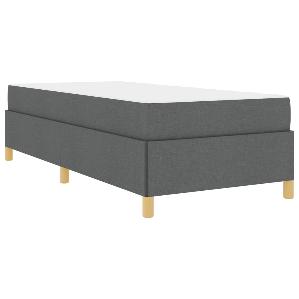 vidaXL Ramka łóżka z materacem Ciemnoszary 90 x 190 cm tkanina