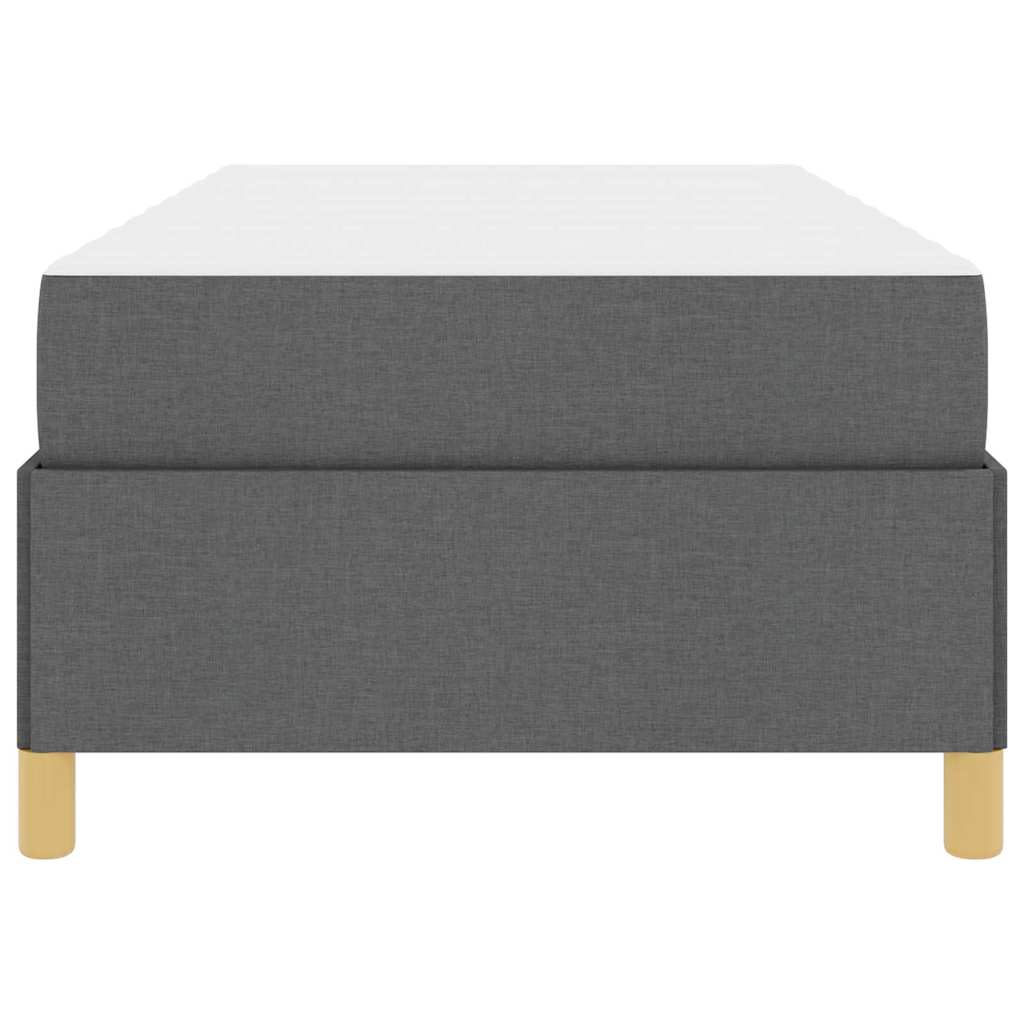 vidaXL Ramka łóżka z materacem Ciemnoszary 90 x 190 cm tkanina