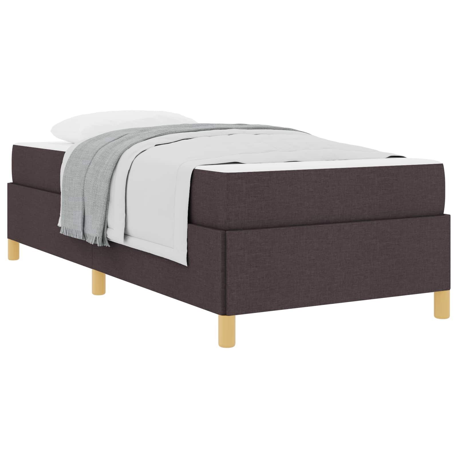 vidaXL Ramka łóżka z materacem Ciemny brąz 90 x 190 cm tkanina
