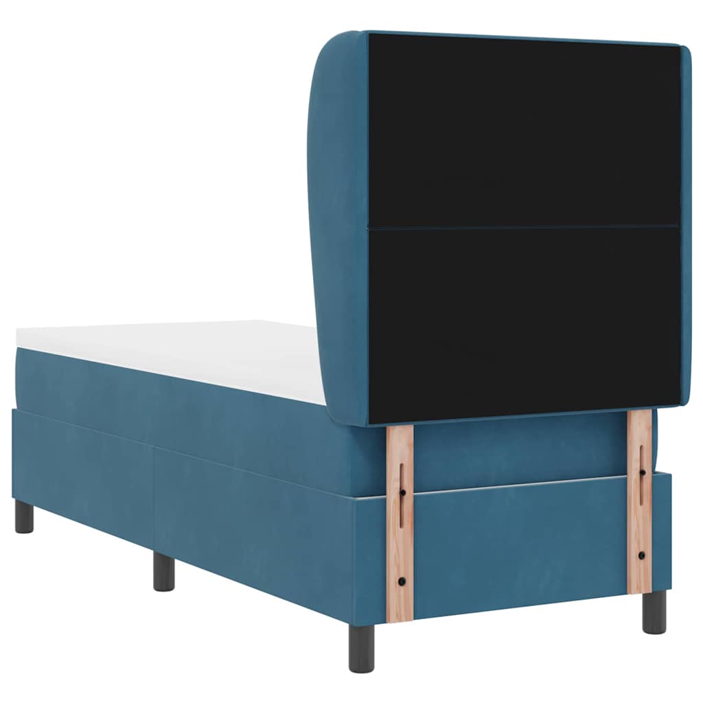 vidaXL Łóżko sprężynowe Ciemnoniebieski 200 x 80 cm Aksamit
