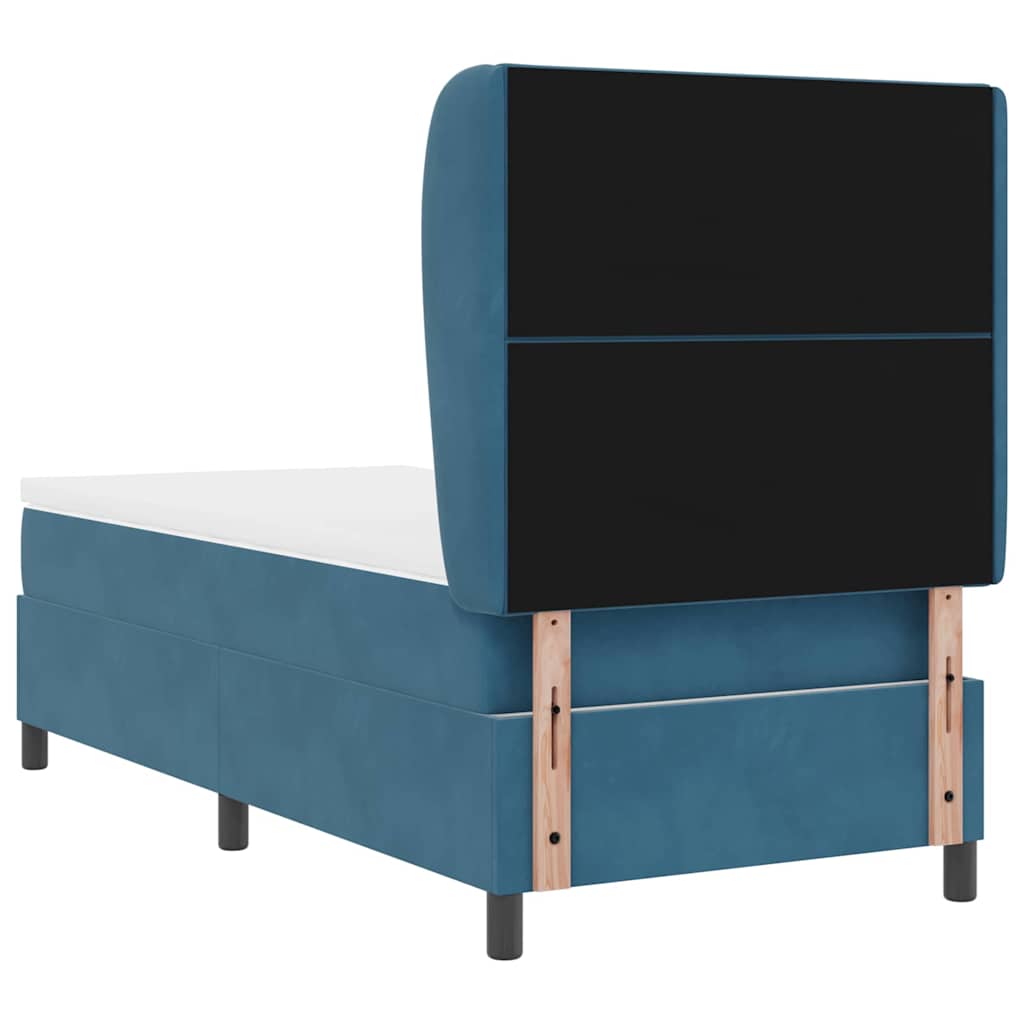 vidaXL Łóżko sprężynowe Ciemnoniebieski 200 x 90 cm Aksamit
