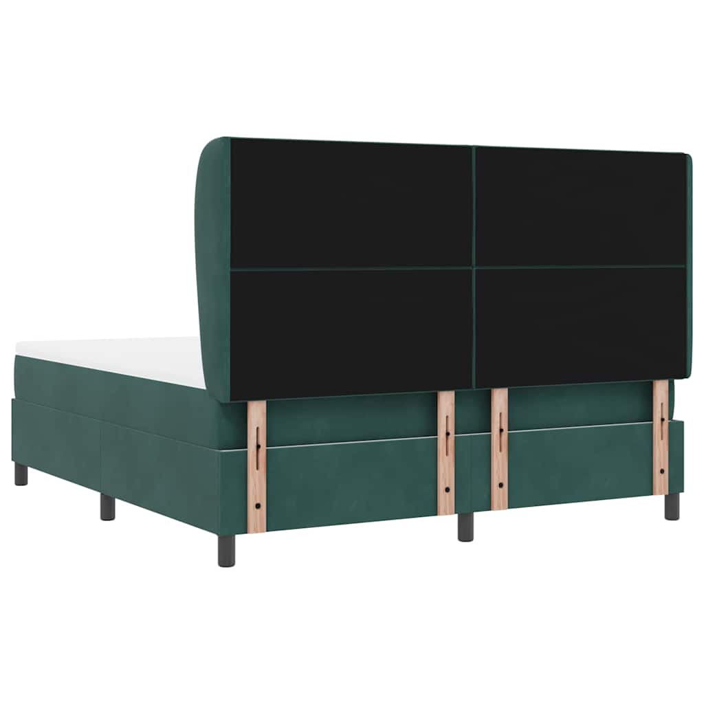 vidaXL Łóżko sprężynowe Ciemna zieleń 200 x 180 cm Aksamit