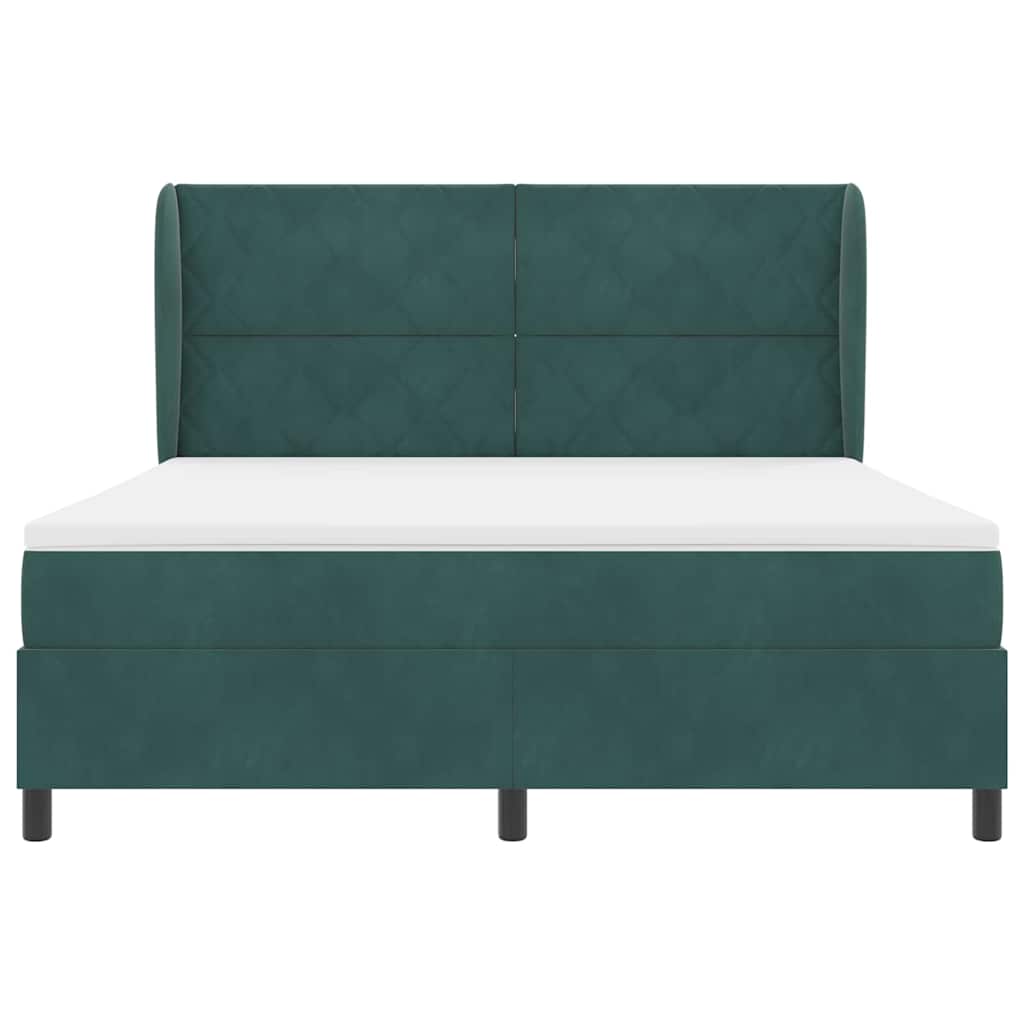 vidaXL Łóżko sprężynowe Ciemna zieleń 200 x 180 cm Aksamit