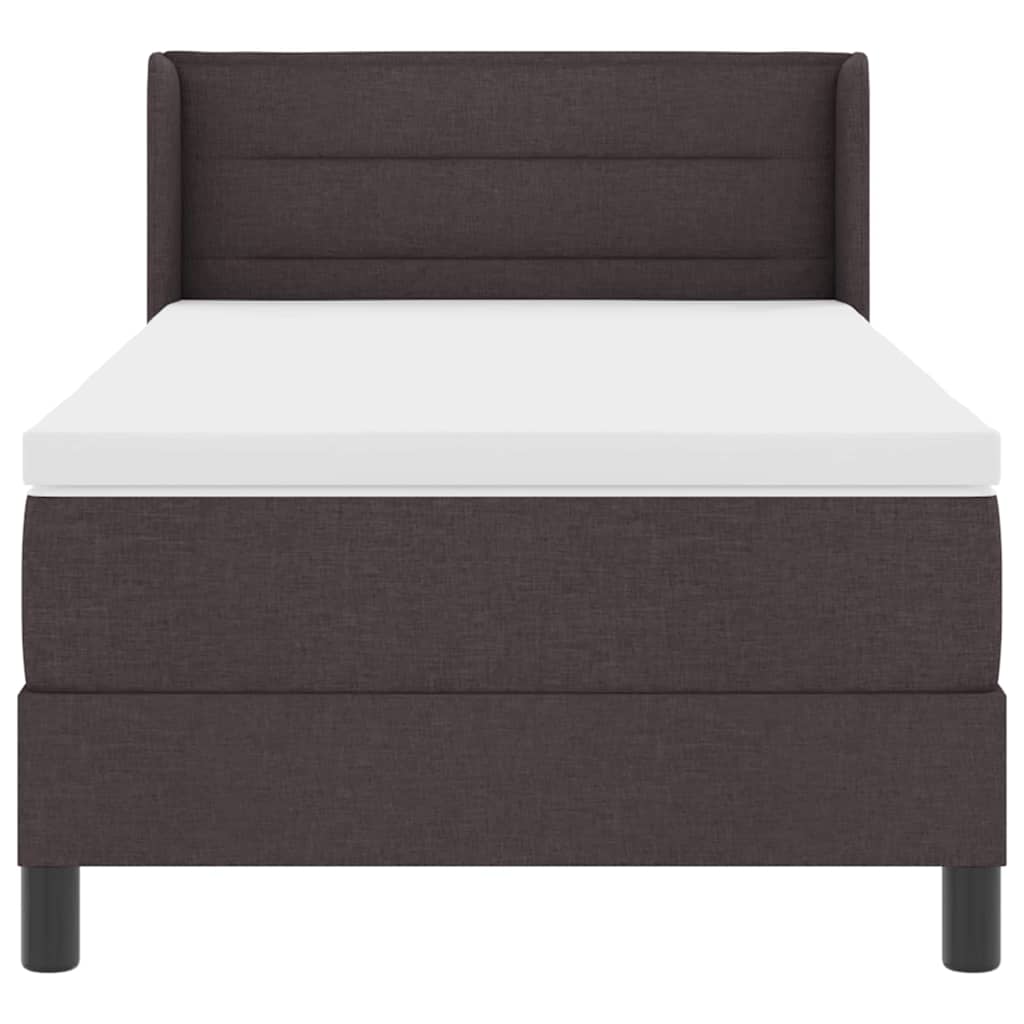vidaXL Łóżko sprężynowe Z zagłówkiem Ciemny brąz 200 x 80 cm tkanina