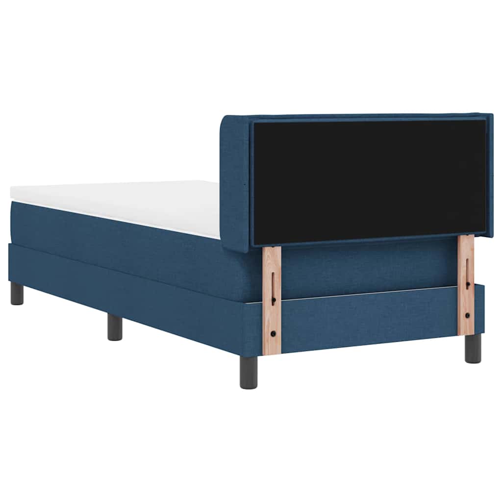 vidaXL Łóżko sprężynowe Z zagłówkiem Niebieski 200 x 90 cm tkanina