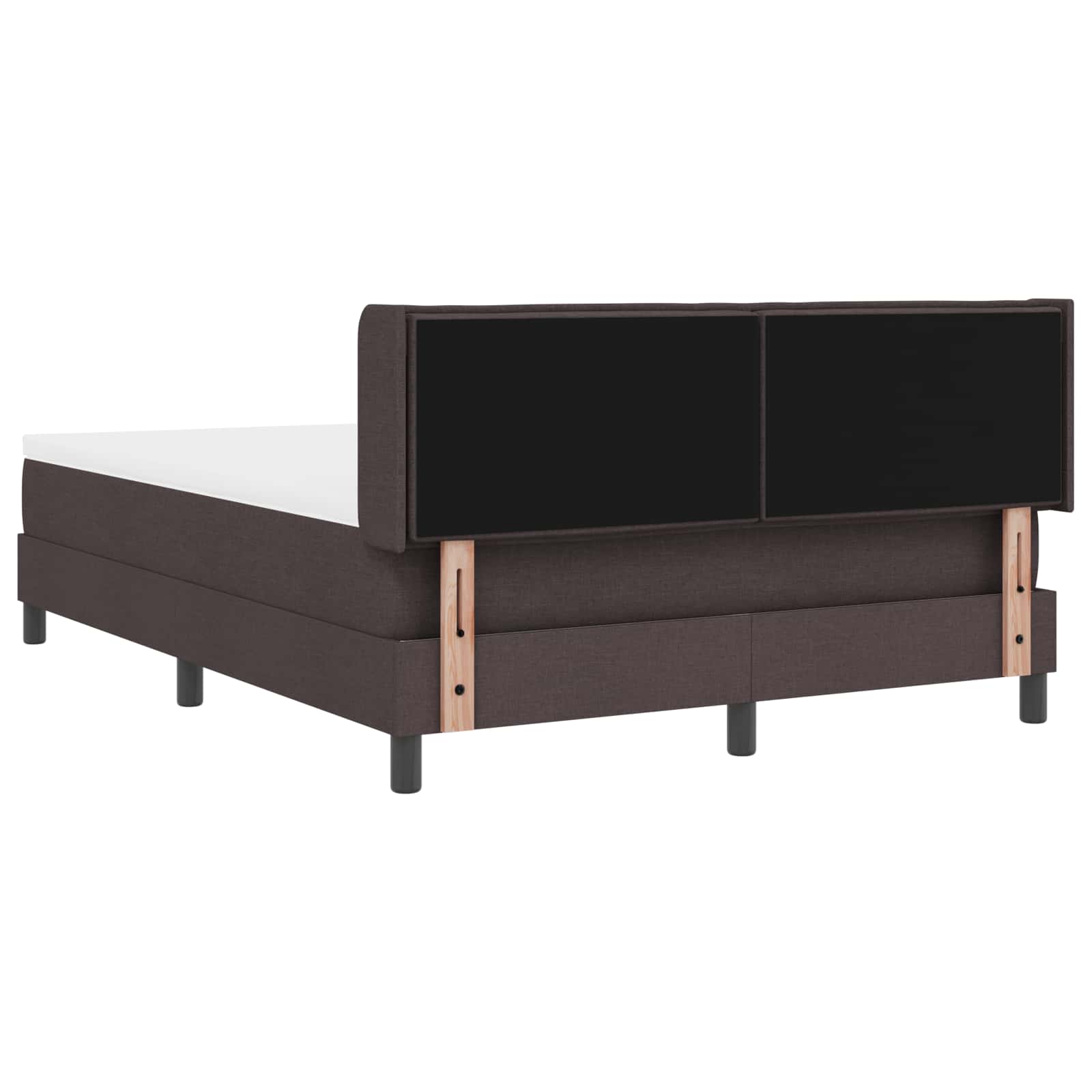 vidaXL Łóżko sprężynowe Z zagłówkiem Ciemny brąz 200 x 140 cm tkanina