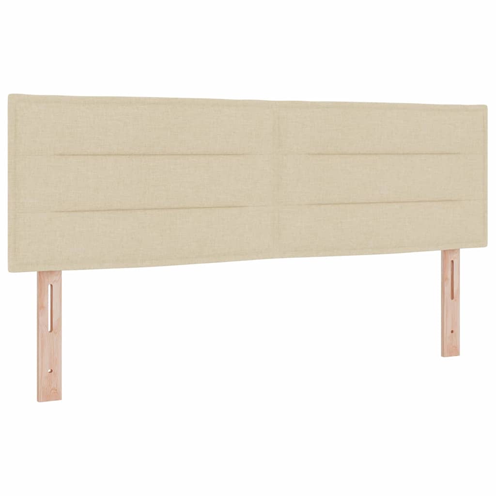 vidaXL Łóżko sprężynowe Z zagłówkiem Kremowy 200 x 160 cm tkanina