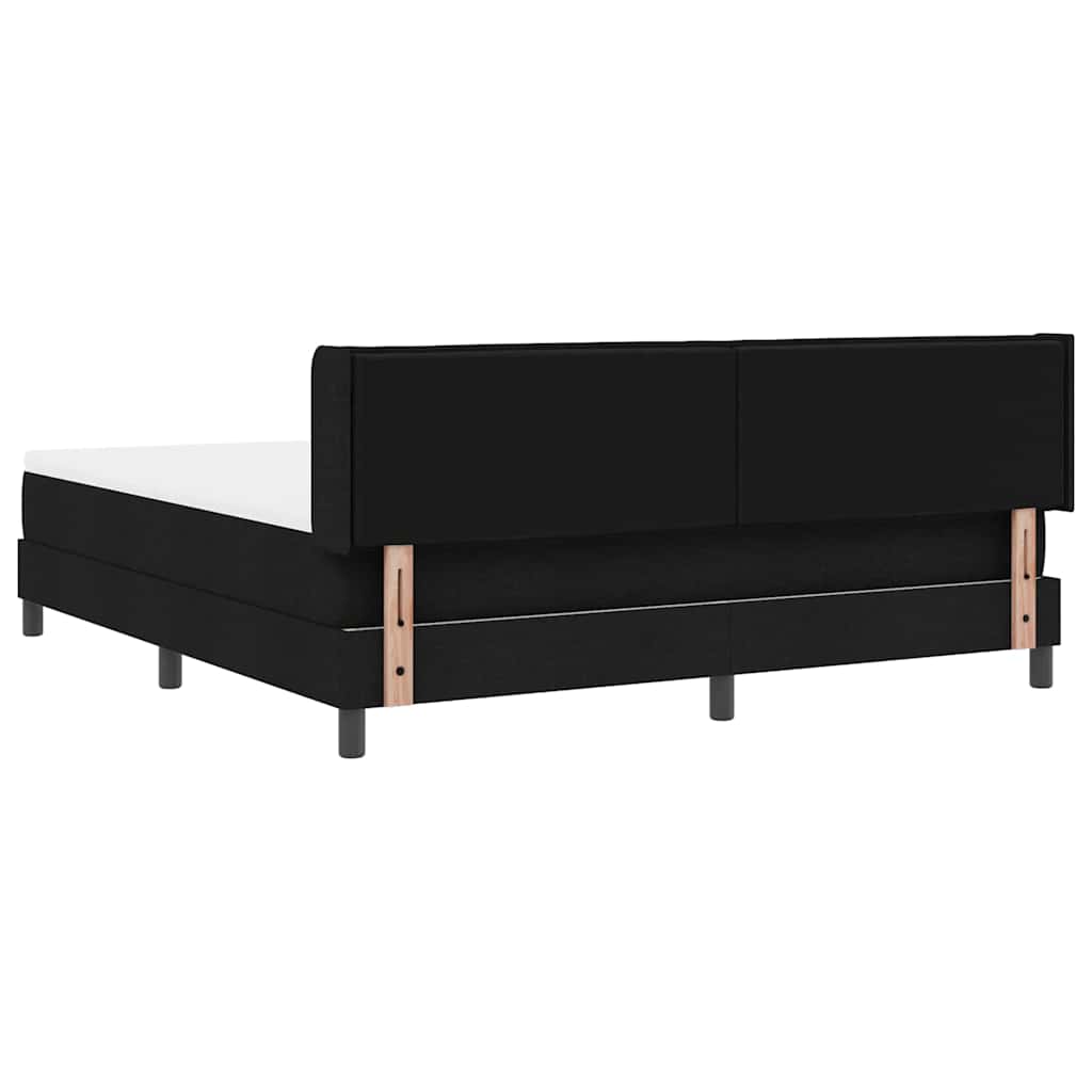 vidaXL Łóżko sprężynowe Z zagłówkiem Czarny 200 x 180 cm tkanina